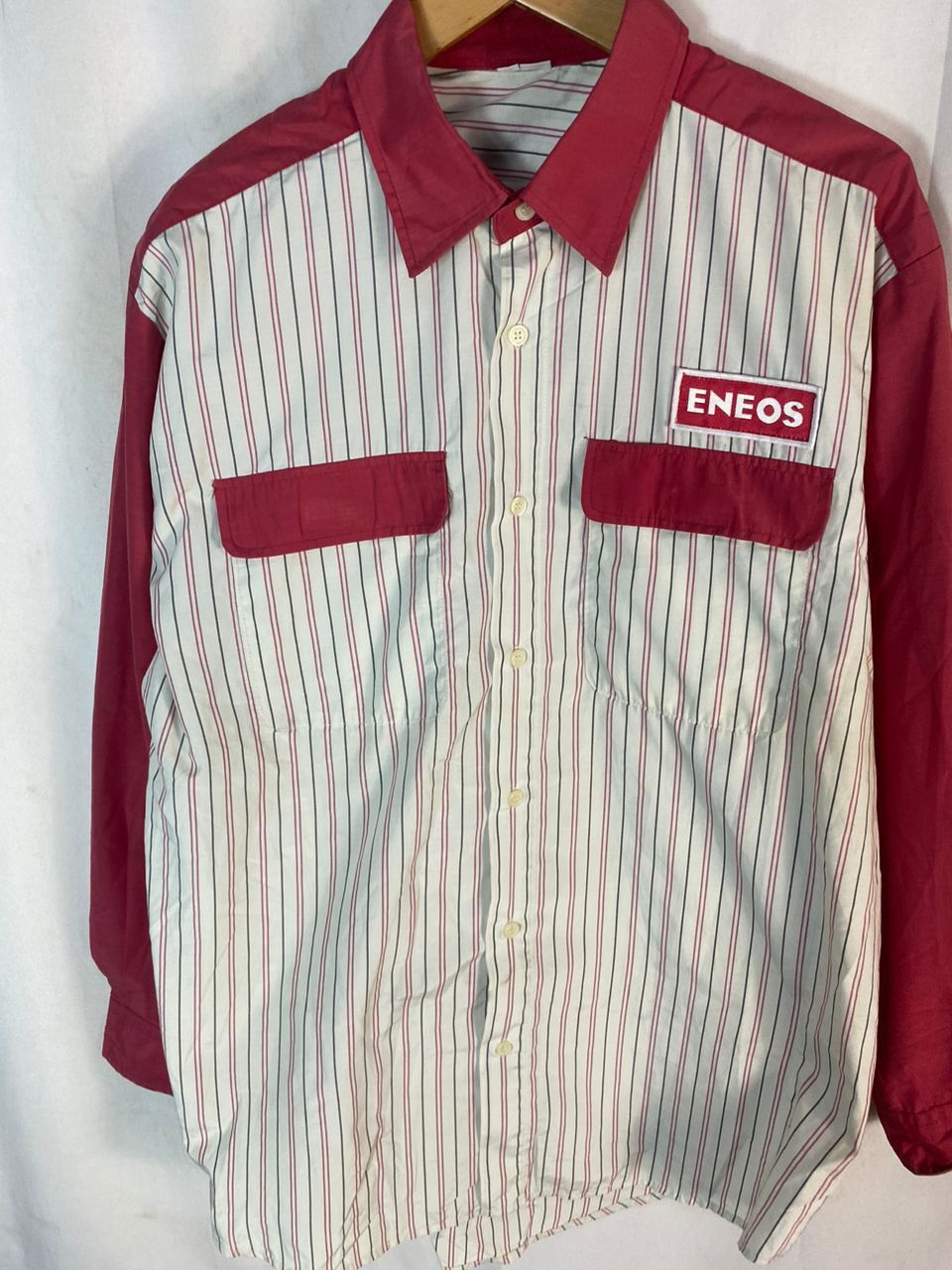 Sports Specialties × Uniform Wares × Vintage Vintage eneos stripe button up shirt with patches Size US L / EU 52-54 / 3 - 3 Thumbnail