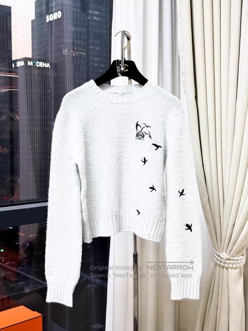 Loewe Loewe Haze Blue Grey Baby Penguin Embroidered Sweater Size S / US 4 / IT 40 - 1 Thumbnail
