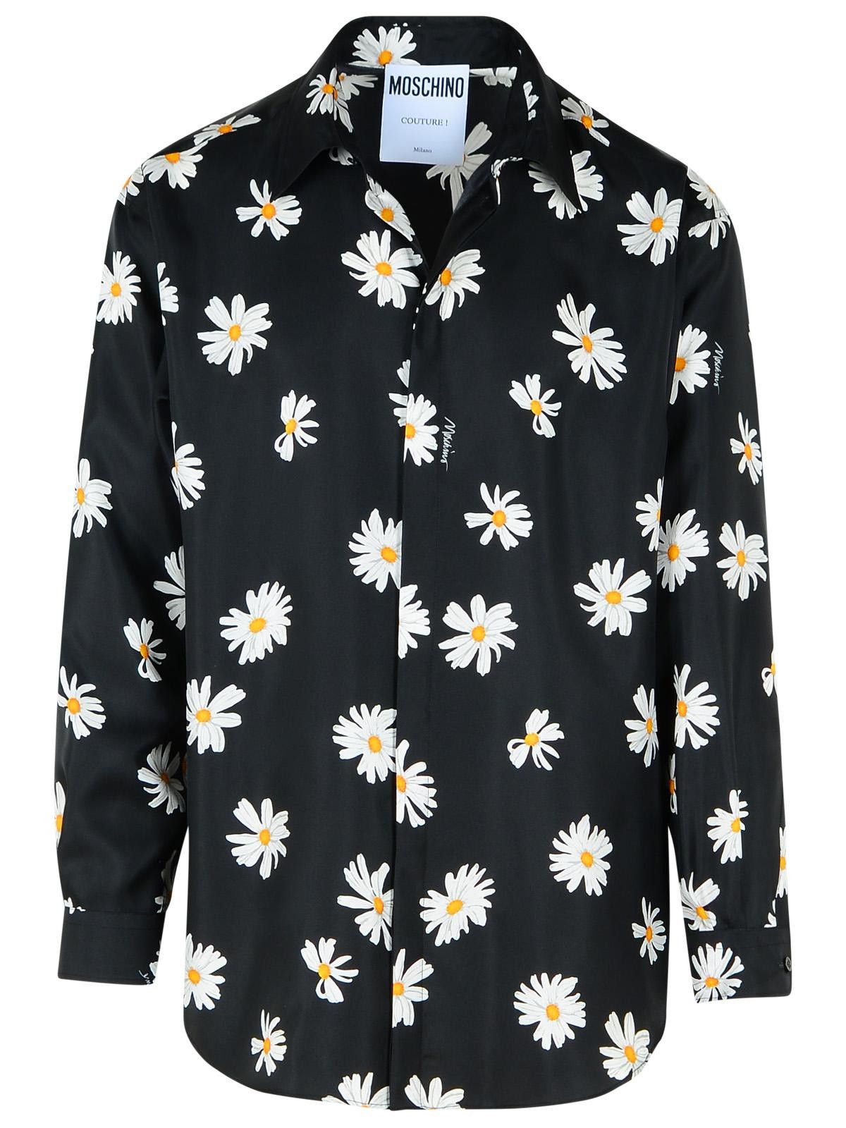 Moschino MOSCHINO Black Silk Shirt Size US XL / EU 56 / 4 - 1 Thumbnail