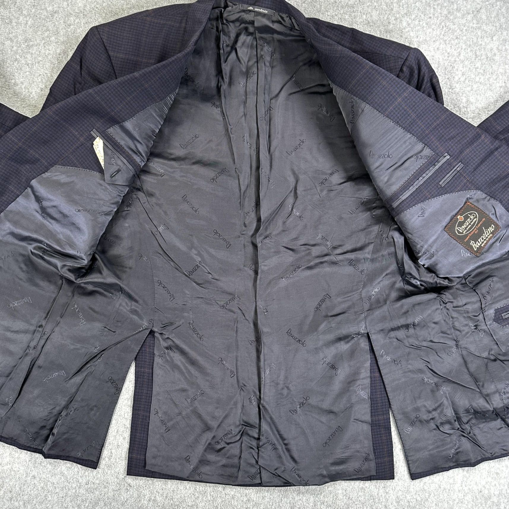 Vintage Ravazzolo Sport Coat Mens 42 Blue Check Wool Three Button Jacket Italy Size US XS / EU 42 / 0 - 7 Thumbnail