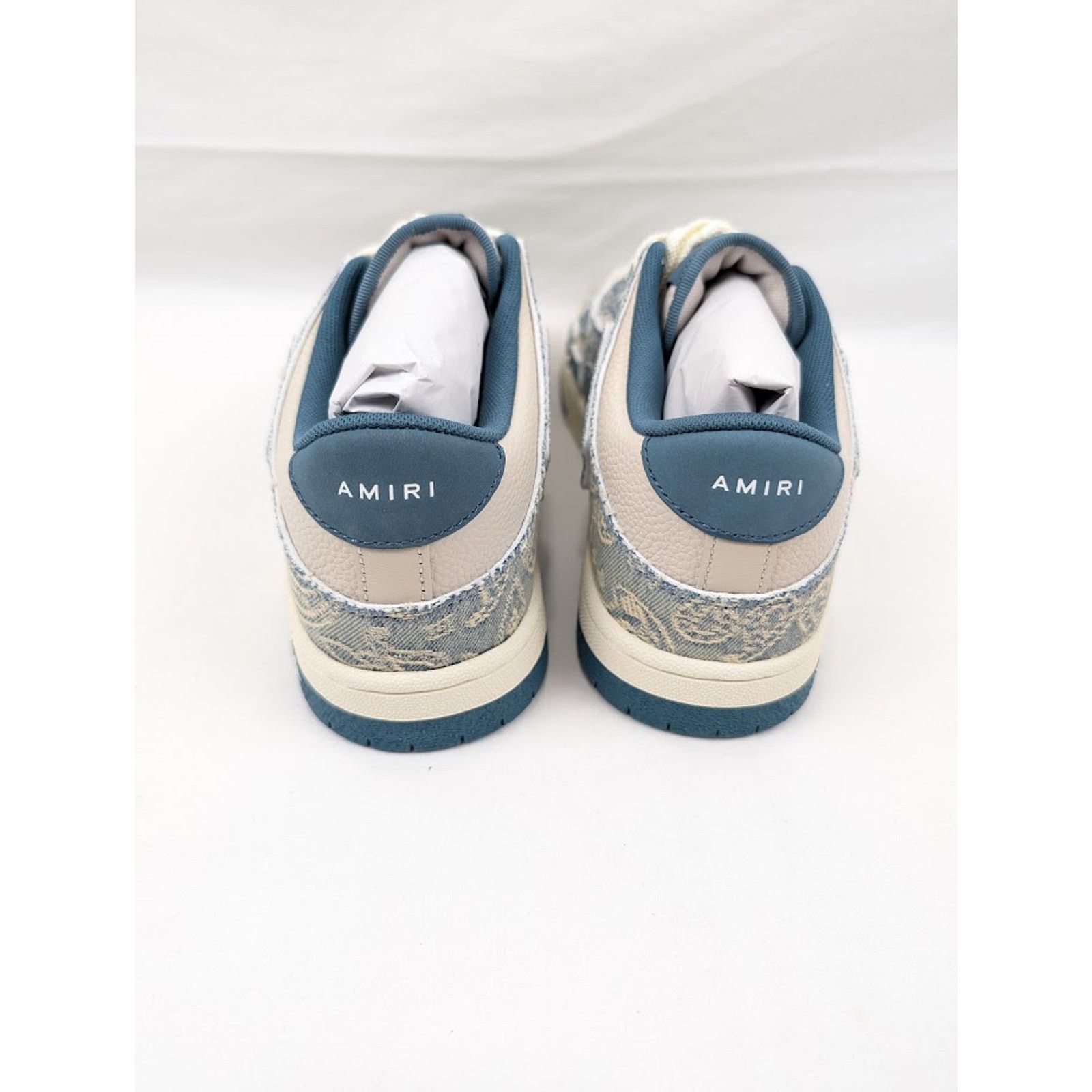 Amiri o1rshd1 Skelton Low-Top Sneakers in Natural/Denim Size US 11 / EU 44 - 18 Thumbnail