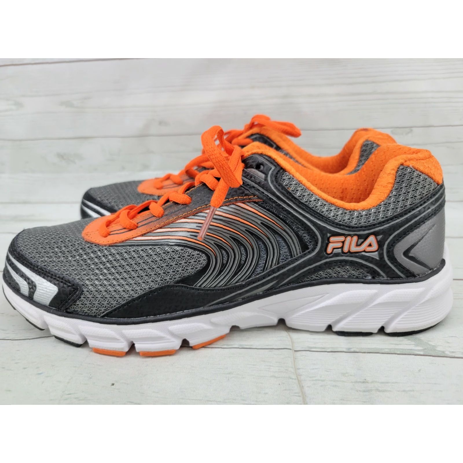 Fila FILA Sneaker Men’s 11.5 Gray Orange 1SR20952-054 Running Memory Foam Cross Training Low Top Size US 11 / EU 44 - 5 Thumbnail