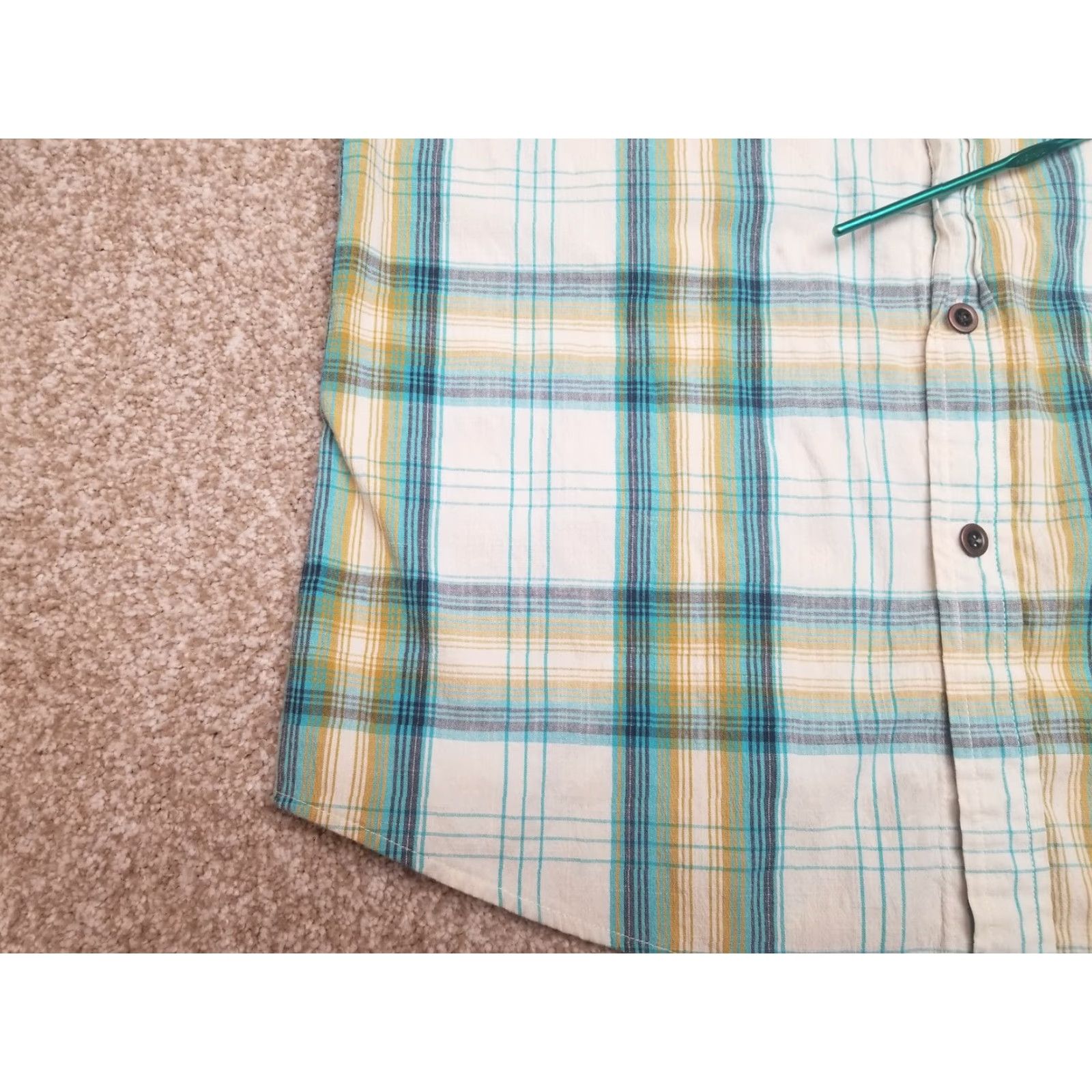 Wrangler Wrangler Men Shirt Medium Blue Plaid Long Sleeve Button-Up Cowboy Performance Blend Western Casual Size US M / EU 48-50 / 2 - 6 Thumbnail