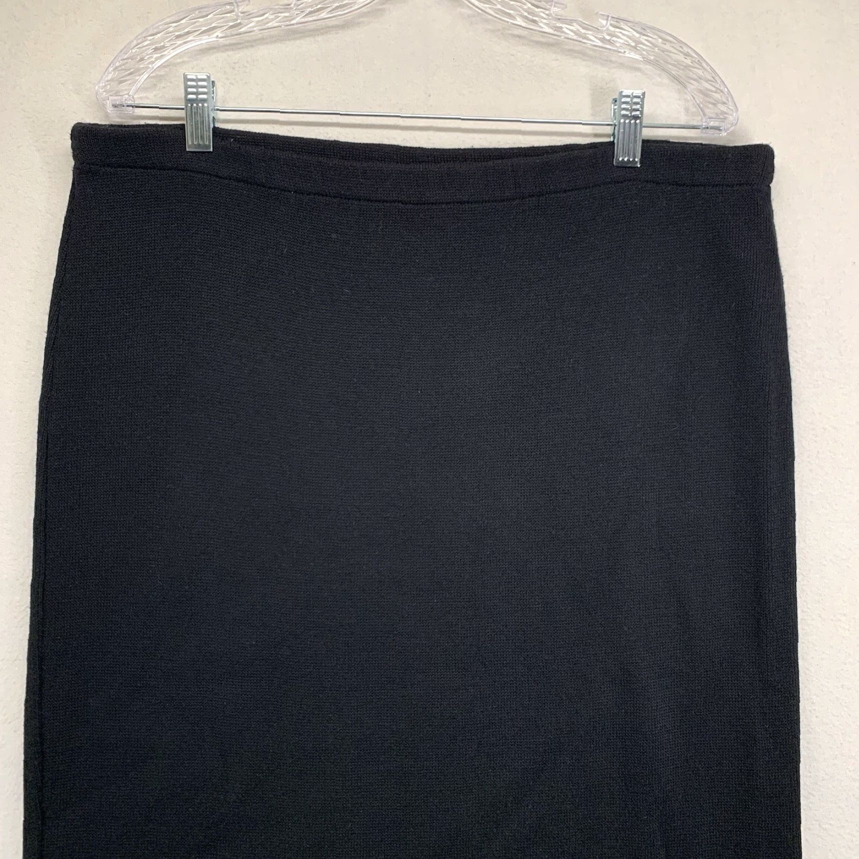 Vintage Classic Black Acrylic Long Skirt Women’s 37" Lauren Knitwear USA Size 25" / US 0 / IT 36 - 3 Thumbnail