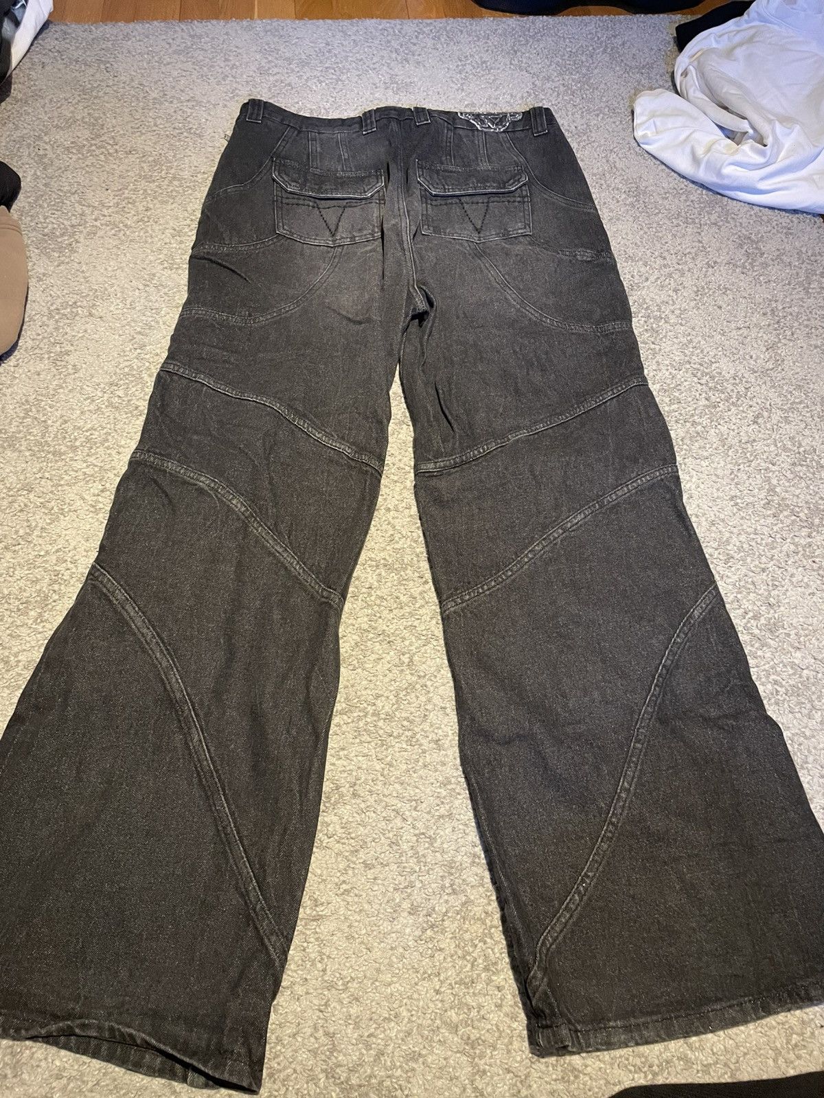 Trendt Vision Black Cargo Denim Jeans Size US 34 / EU 50 - 2 Thumbnail