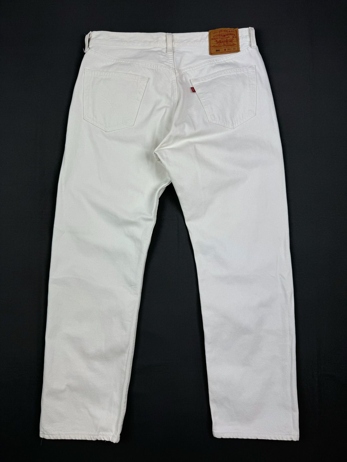 Levi's 1990’s Vintage Levi’s 501 White Jeans Made in USA Size US 35 - 14 Thumbnail