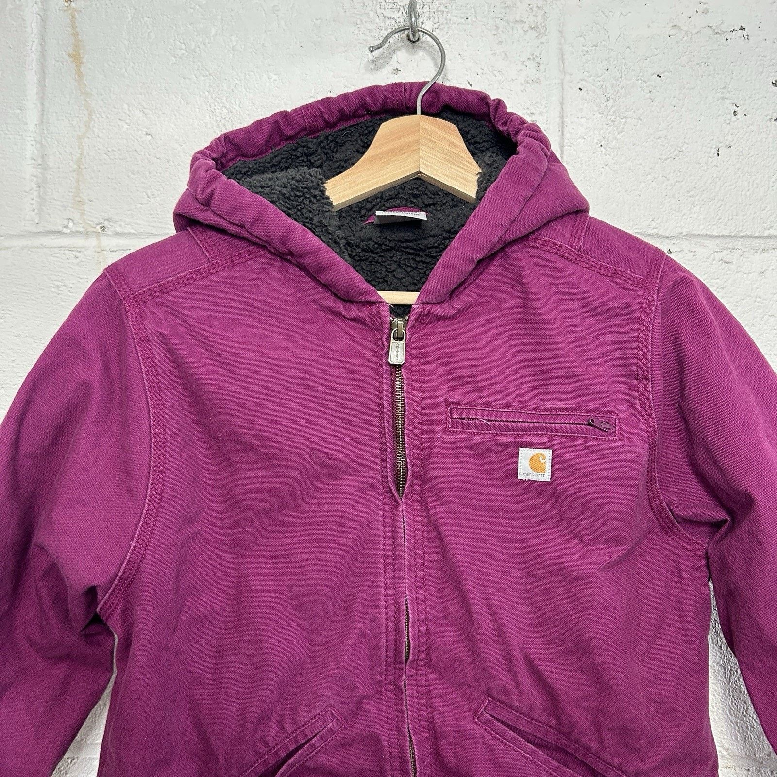 Carhartt Y2K Carhartt Sherpa-Lined Hooded Detroit Jacket “Purple” Size XS / US 0-2 / IT 36-38 - 3 Thumbnail