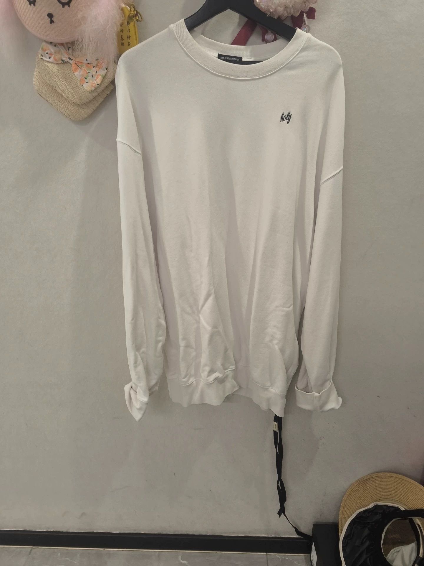 Ann Demeulemeester anndemeulemeester White ribbon embroidered sweatshirt Size US S / EU 44-46 / 1 - 1 Thumbnail