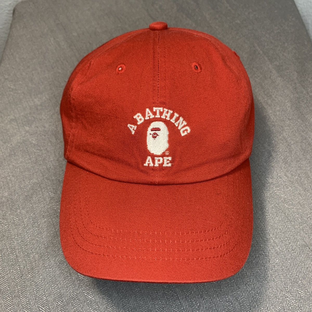 image of Bape College Panel Cap in Red, Men's