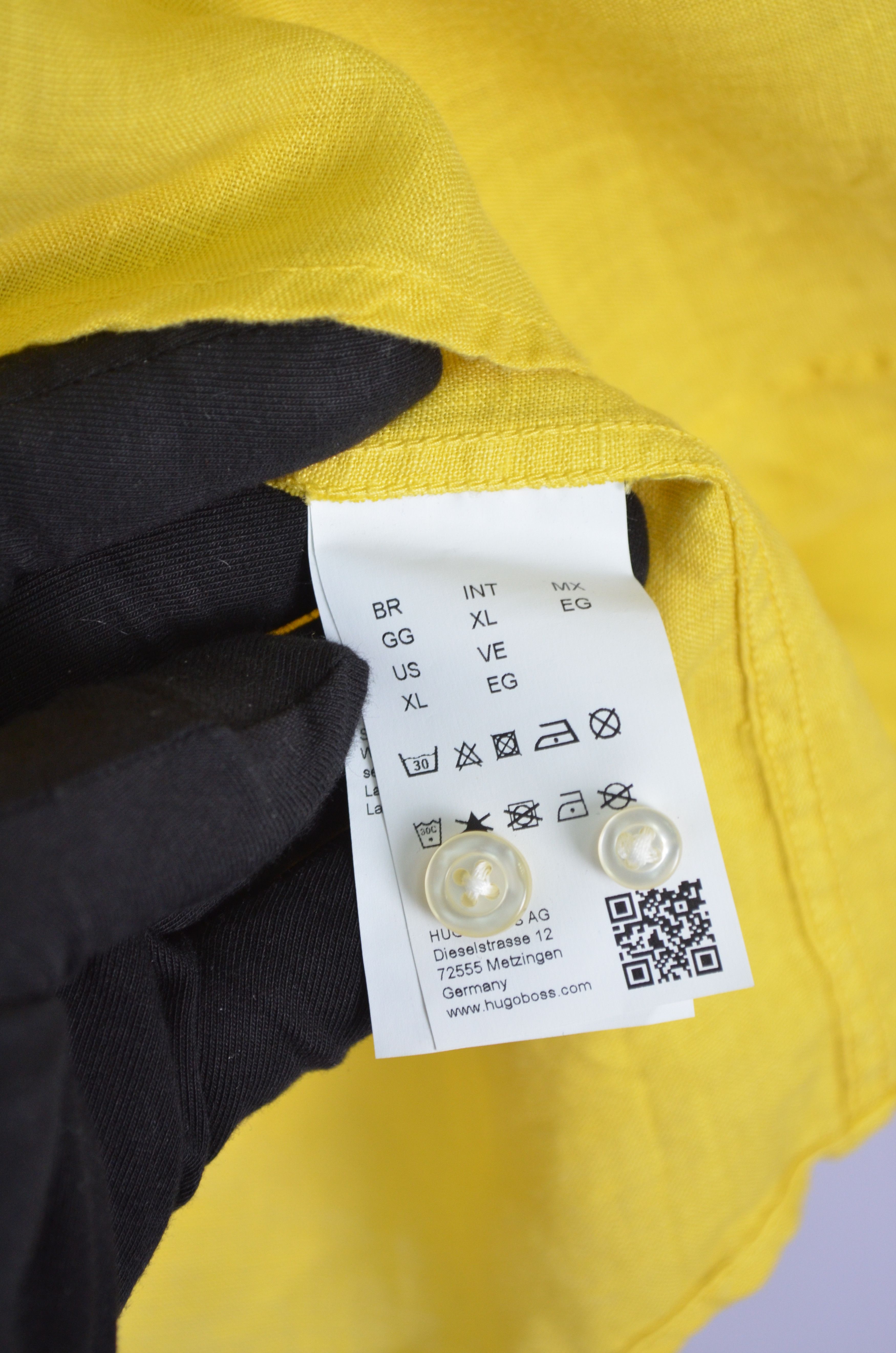 Hugo Boss Hugo Boss Yellow 100% Linen Regular Fit Relegant Shirt Sz XL Size US XL / EU 56 / 4 - 10 Thumbnail