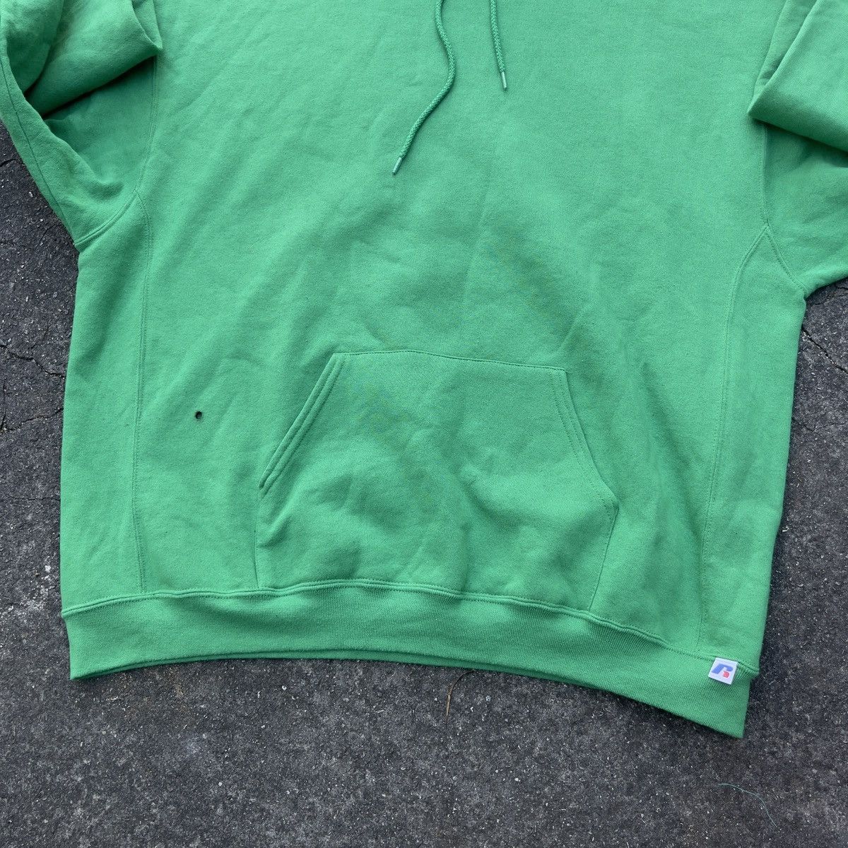 Russell Athletic × Vintage Vintage Y2K Russell Athletic Blank Kelly Green Hoodie Size US XXL / EU 58 / 5 - 4 Thumbnail