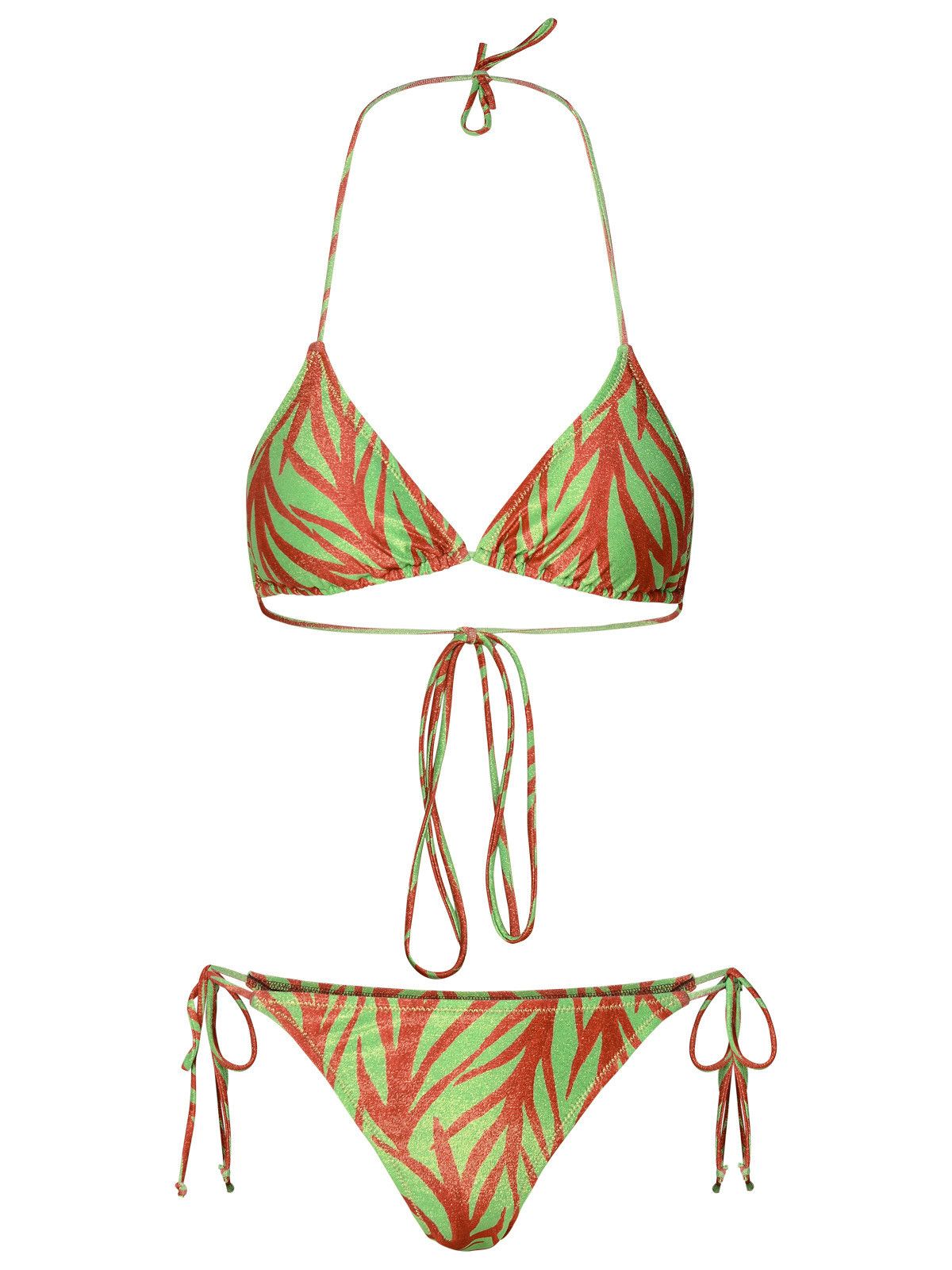 image of Reina Olga 'miami' Orange Polyamide Blend Bikini Set, Women's (Size Large)
