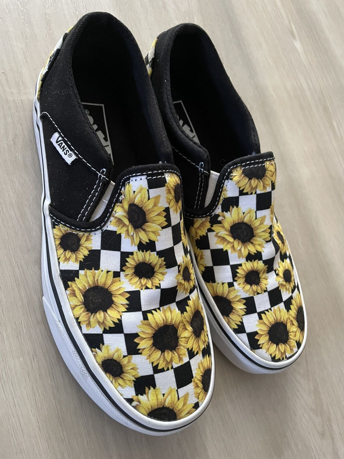 Vans VANS Asher Sunflower Checkered Slip On Size Womens 7.5 Size US 7.5 / IT 37.5 - 3 Thumbnail