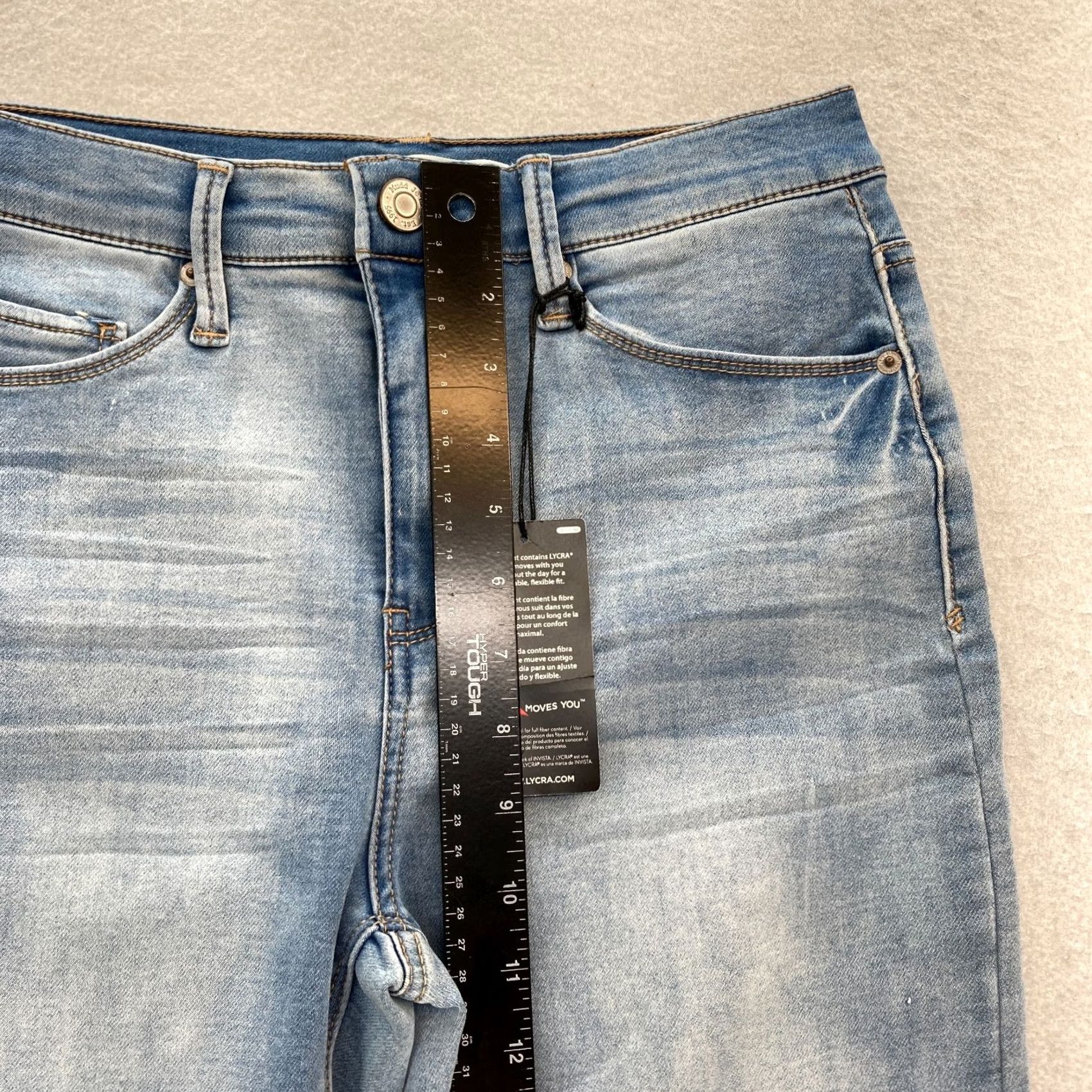 Vintage Mudd Jeans Women's Juniors 9 Blue Stretch Denim High Rise Skinny Ankle Jeggings Y2K City College Preppy Size 30" / US 8 / IT 44 - 6 Thumbnail