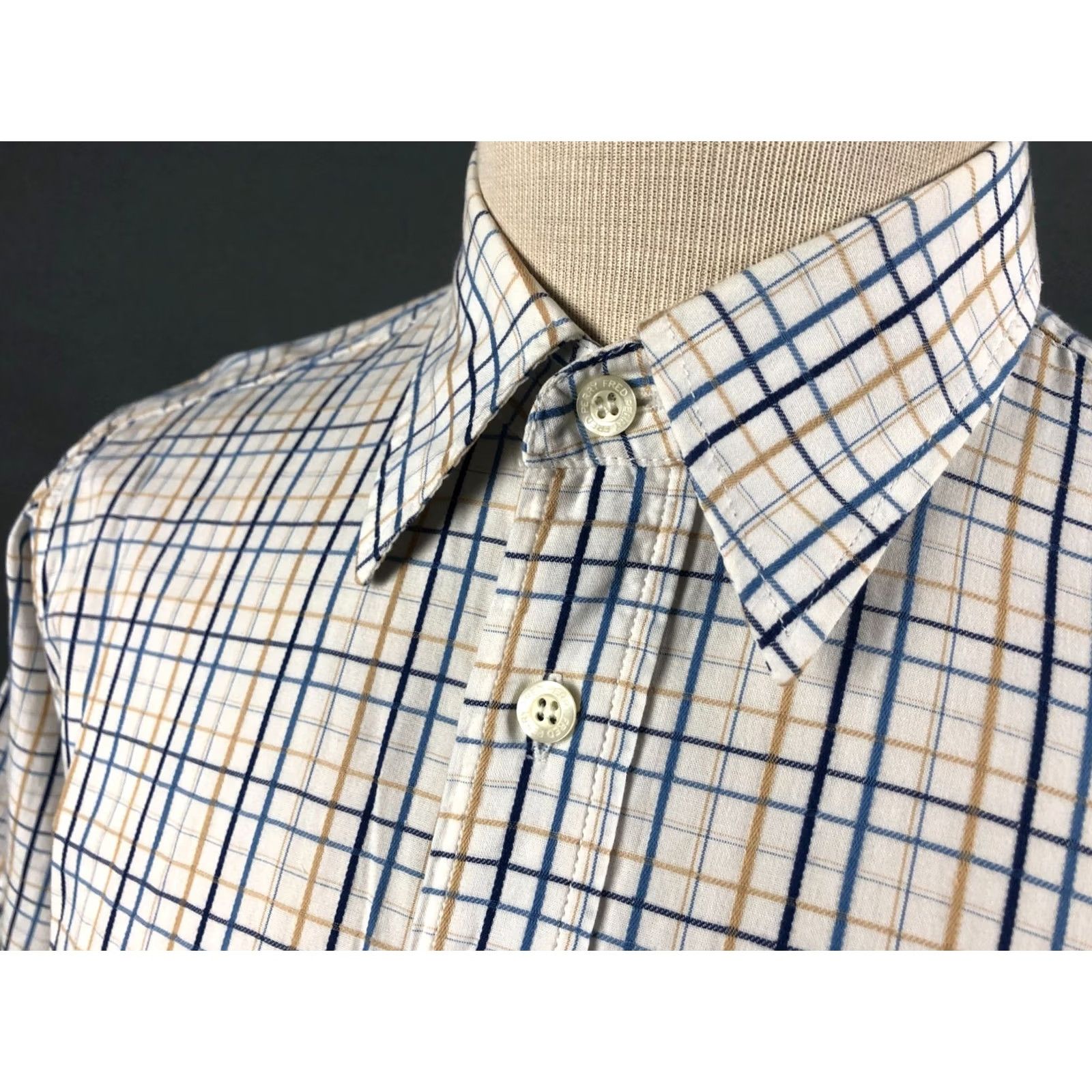 Fred Perry Fred Perry Men's Shirt Ivory Cotton Check Short Sleeve M Size US M / EU 48-50 / 2 - 6 Thumbnail