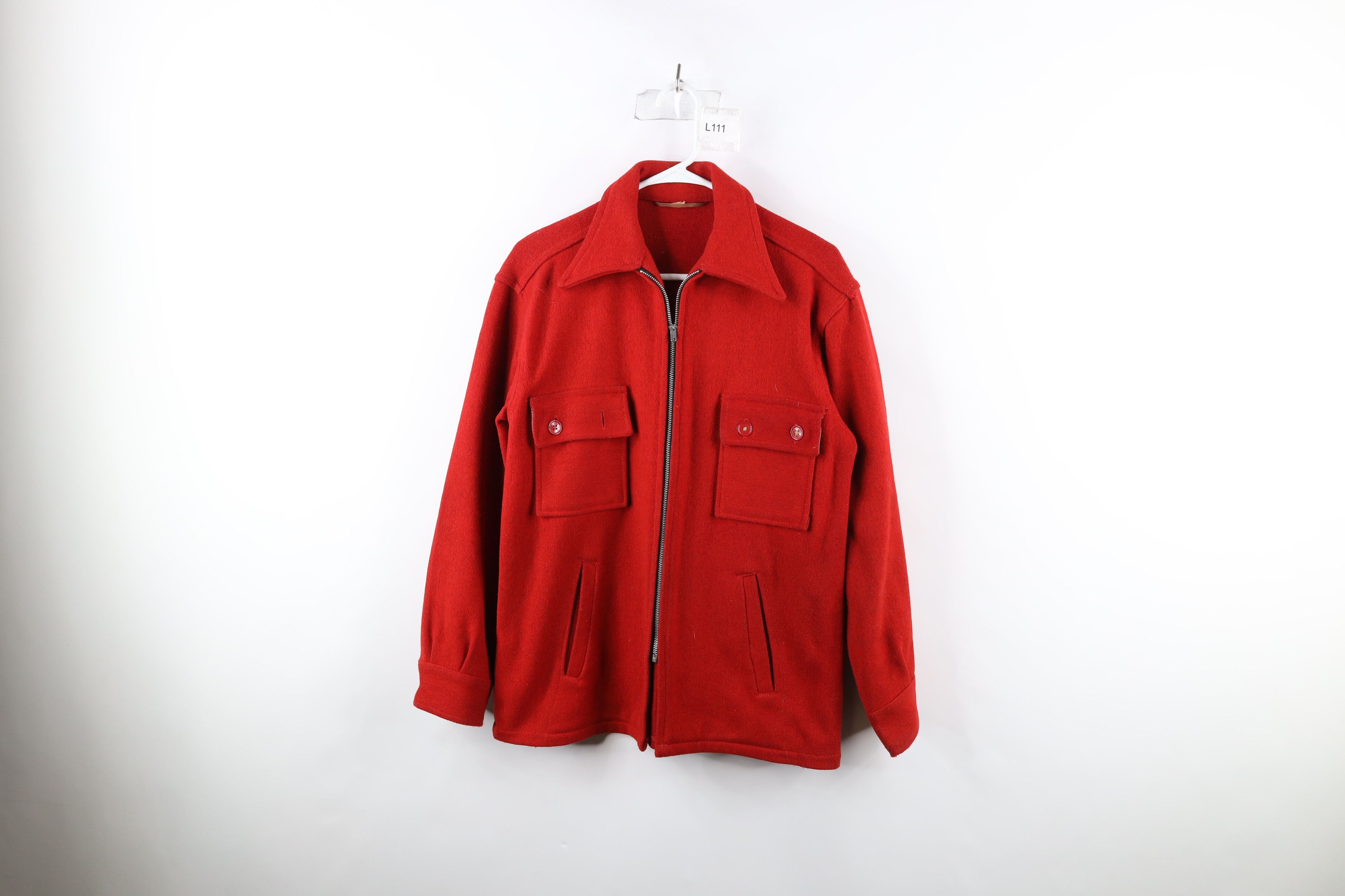Vintage 40s 50s Streetwear Wool Full Zip Shirt Jacket USA