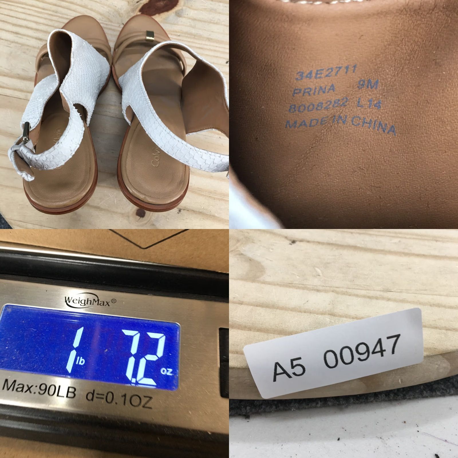 Calvin Klein Calvin Klein Sandals Womens 9 M Prina Slingback White Wedge Heels Comfort Casual Size US 9 / IT 39 - 9 Thumbnail