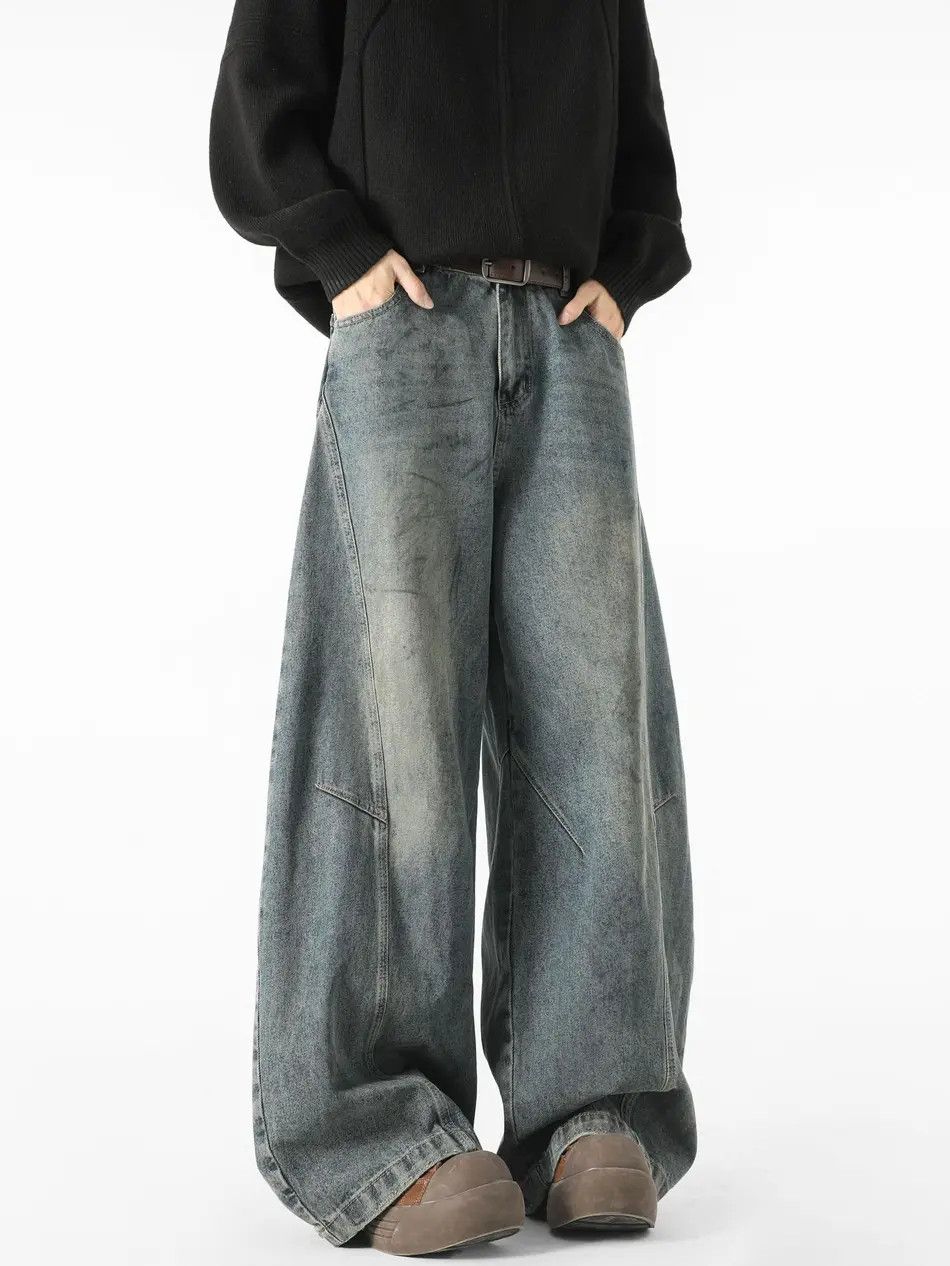 Japanese Brand × Jean Retro loose straight leg wide leg jeans Size US 32 / EU 48 - 4 Thumbnail