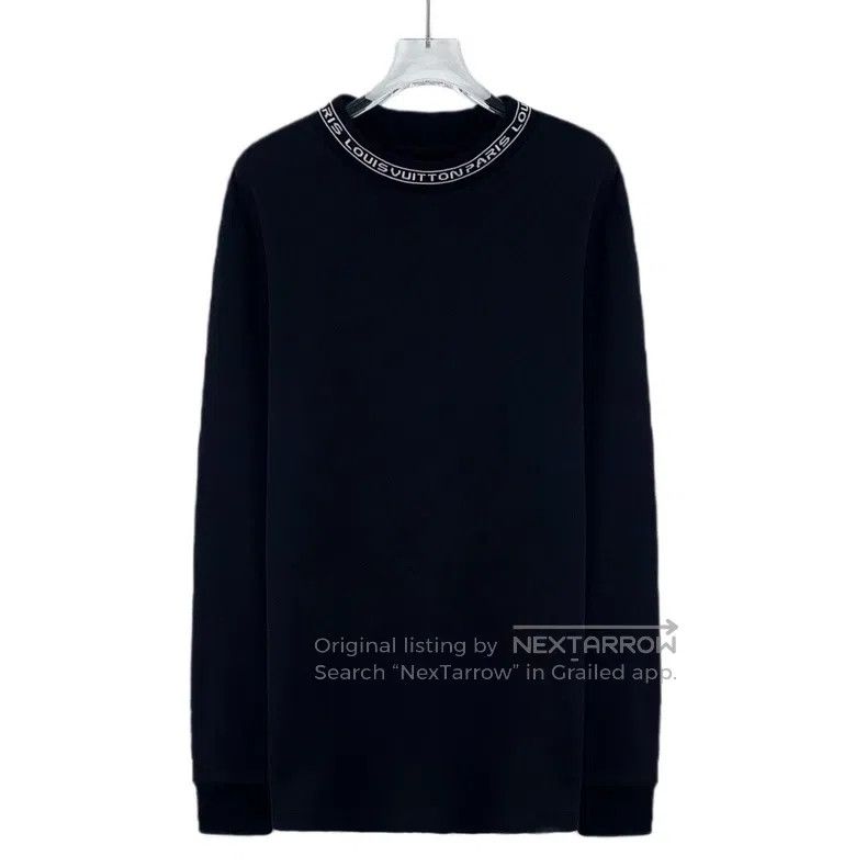 Louis Vuitton Louis Vuitton Black logo monogrammed cotton crewneck long- Size US S / EU 44-46 / 1 - 1 Thumbnail
