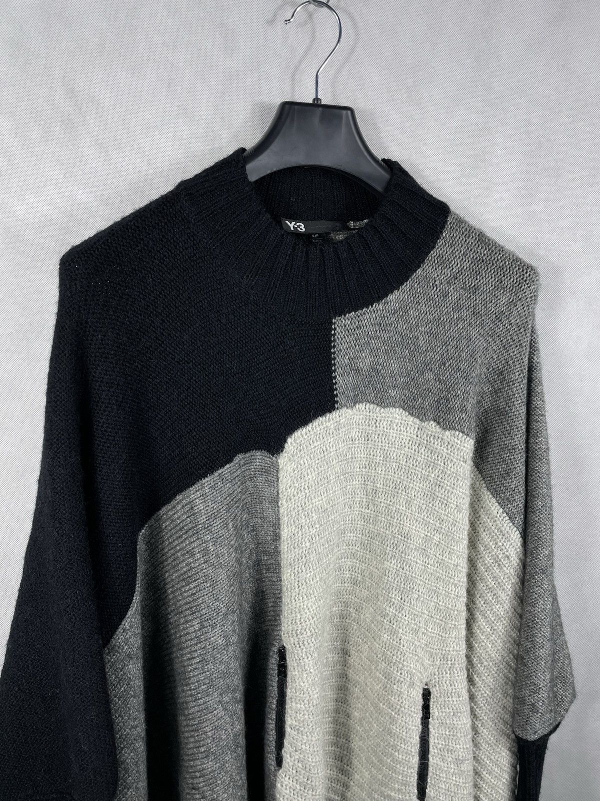 Adidas × Y-3 × Yohji Yamamoto Y-3 Yohji Yamamoto Alpaca Wool Colorblock Poncho Sweater Size US M / EU 48-50 / 2 - 9 Thumbnail