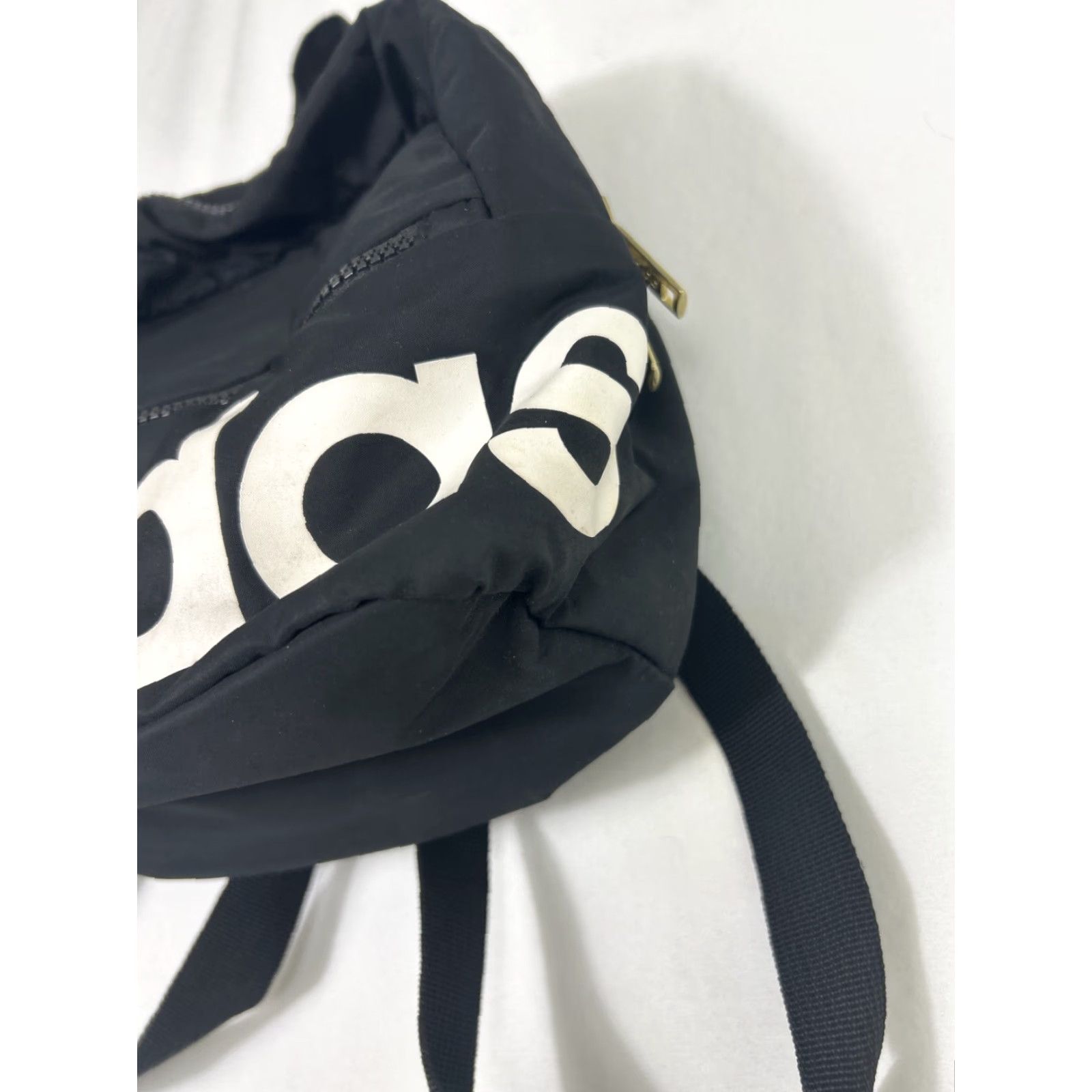 Adidas ADIDAS Unisex Linear Mini Backpack Black White 9.5"H 10"L 3"W Zipper Gold Zip Bag Polyester Mens Womens Backpack Size ONE SIZE - 4 Thumbnail