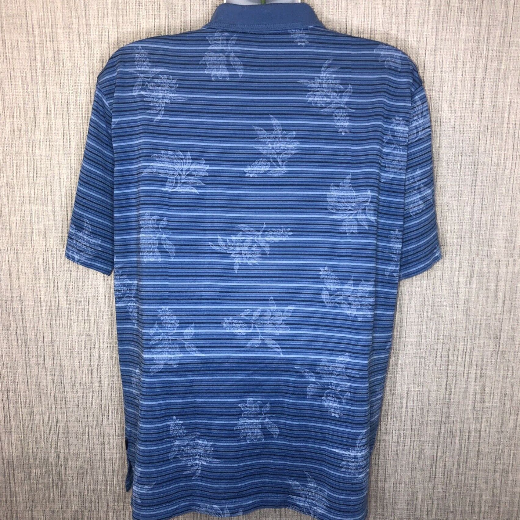 Tommy Bahama Tommy Bahama Golf Polo Mens XL Blue Striped Short Sleeve Collared 18 Department: Men Size US XL / EU 56 / 4 - 3 Thumbnail