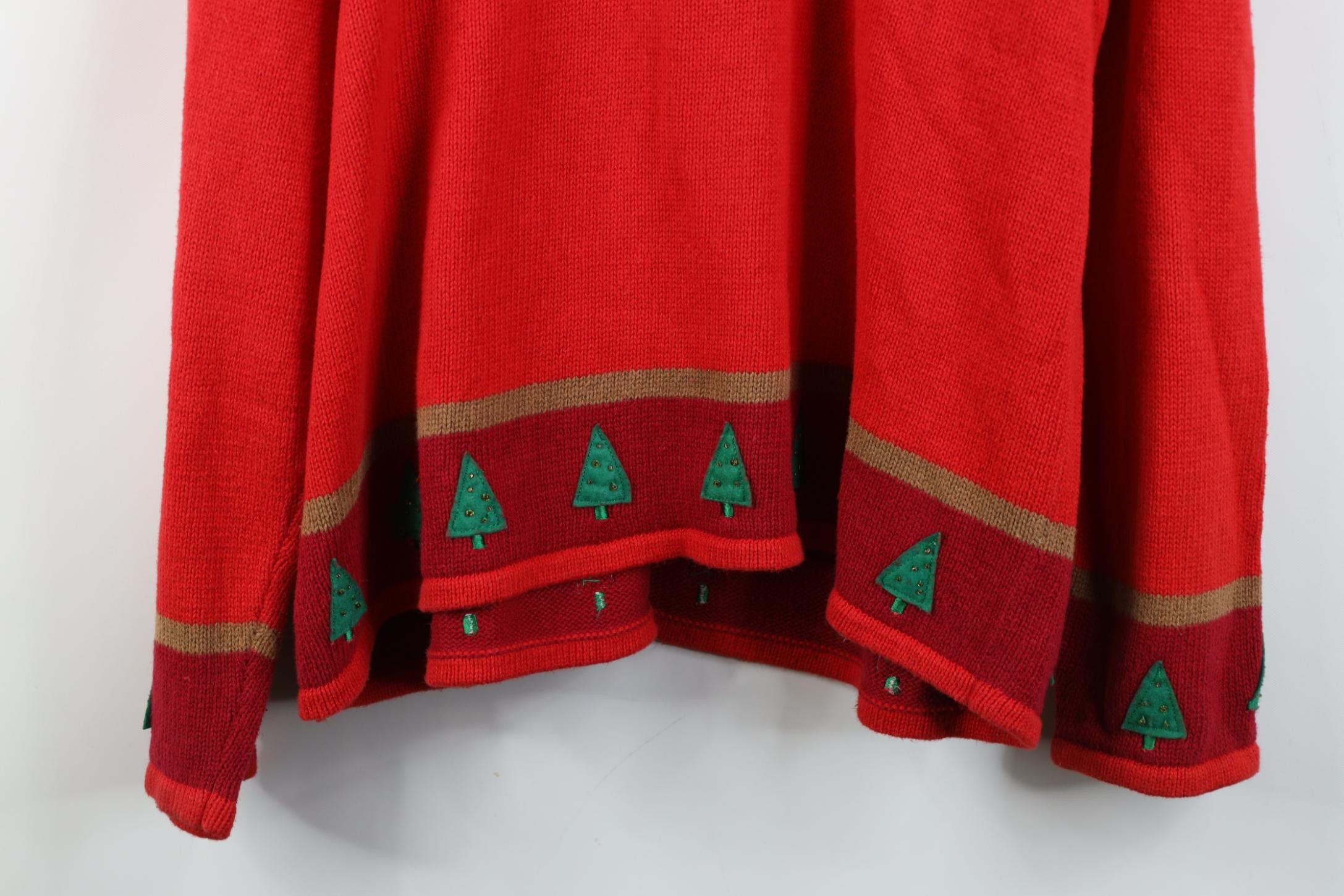Vintage Vintage 90s Christmas Santa Claus Snowflake Knit Sweater Size XL / US 12-14 / IT 48-50 - 14 Thumbnail