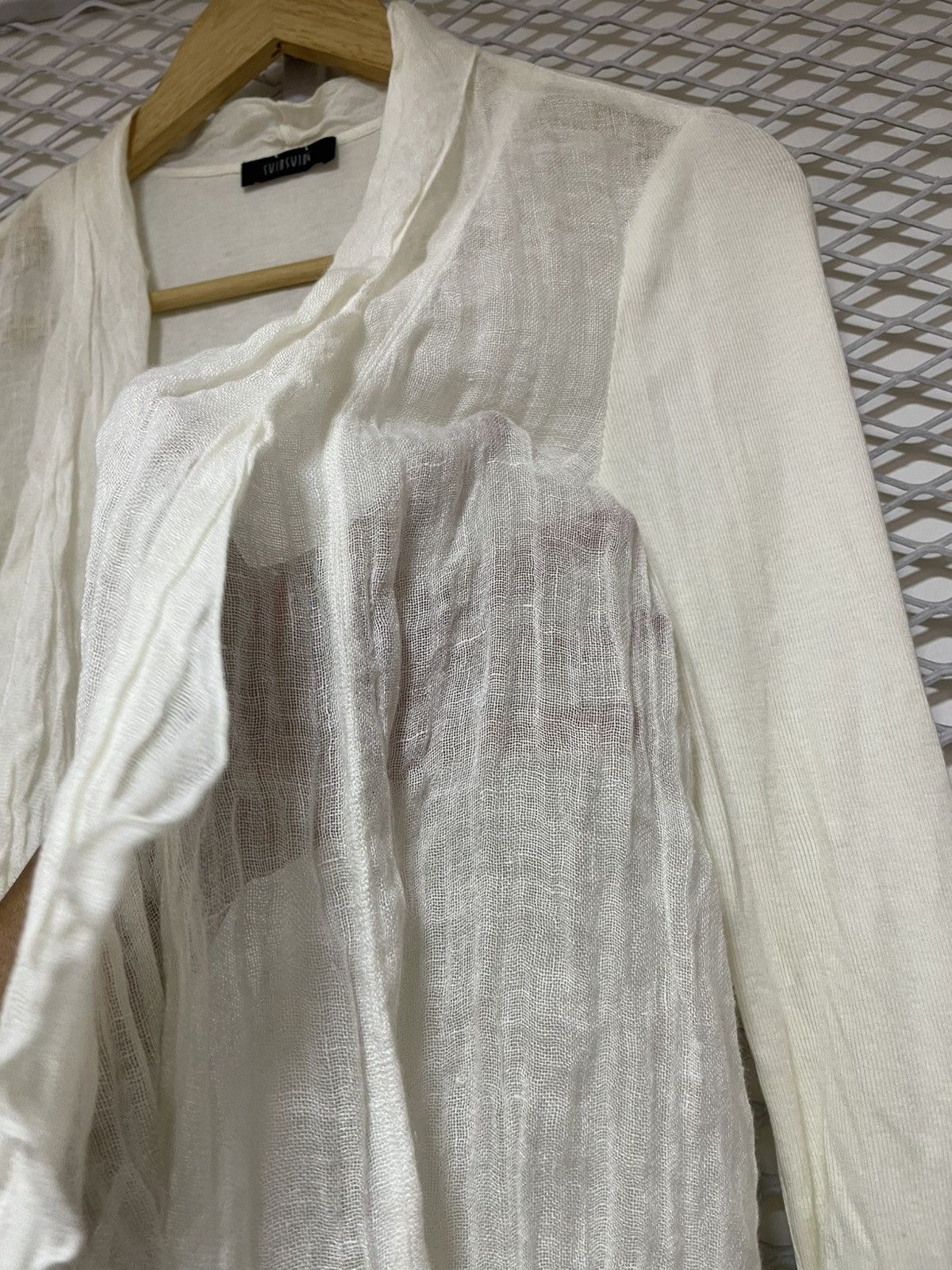 Issey Miyake crazy grunge mesh open knit cardigan svinsving japan Size US M / EU 48-50 / 2 - 5 Thumbnail