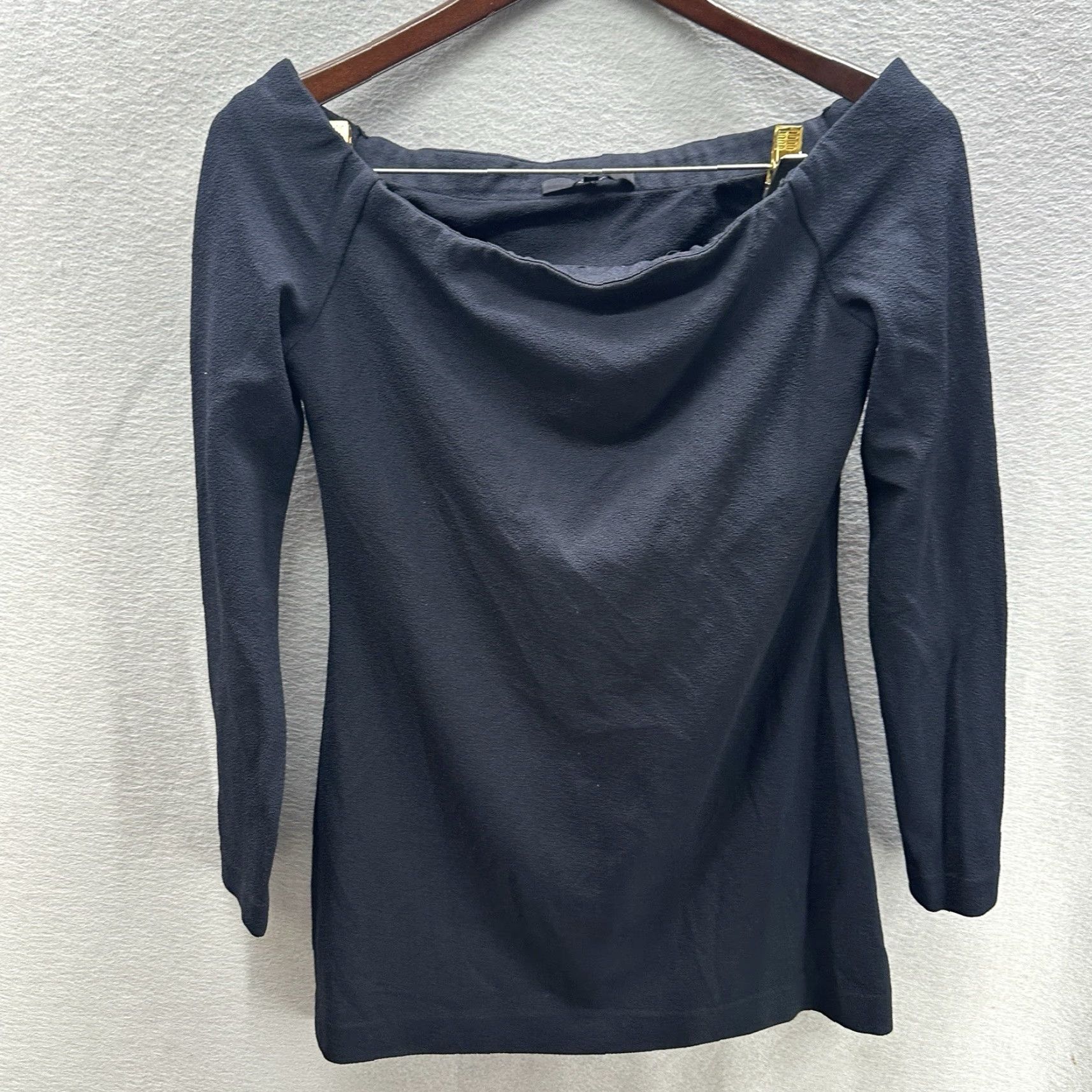 Tibi Tibi Women's Blouse S Chiffon Off Shoulder Black Vintage Quiet Luxury Bohemian Classic Satin Spring Summer Fall Winter Size S / US 4 / IT 40 - 2 Thumbnail