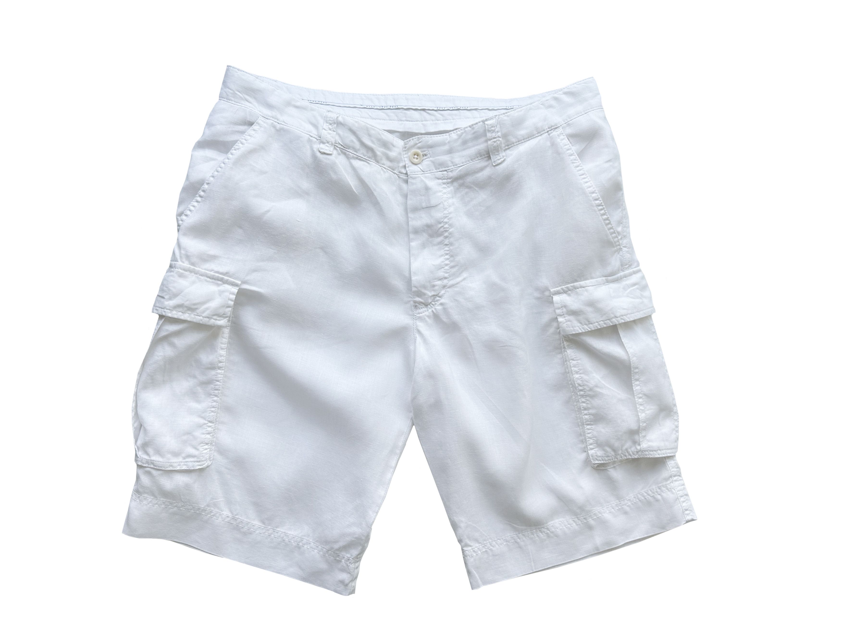 Hugo × Hugo Boss Hugo Boss white linen cargo shorts Size US 36 / EU 52 - 1 Thumbnail