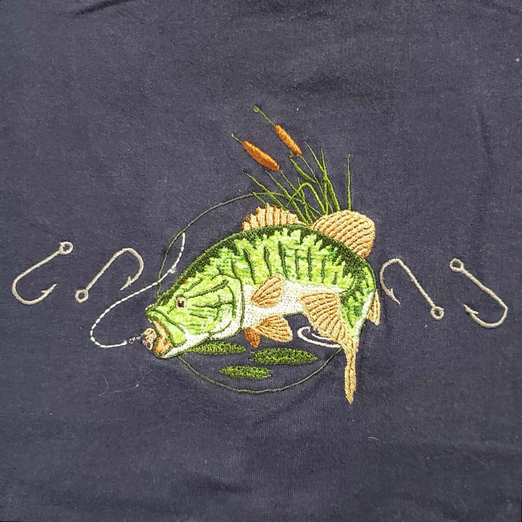 Vintage VINTAGE Bass Shirt Long Sleeve Embroidered Mens Large L Blue 90s Fish Outdoor Size US L / EU 52-54 / 3 - 2 Thumbnail