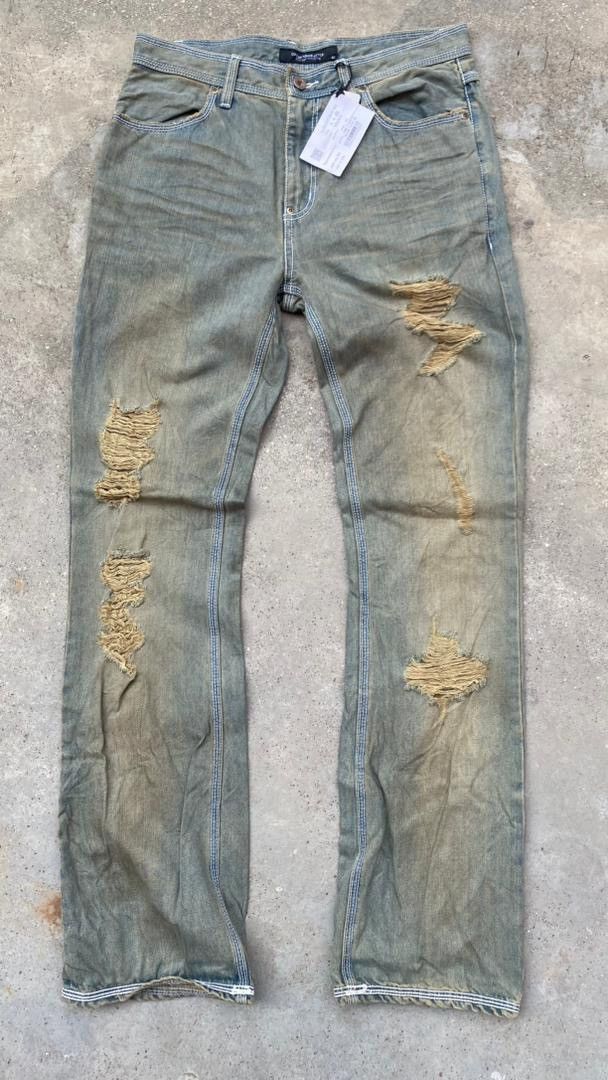 Japanese Brand × Vintage BNWT Japanese distressed denim off the neige Size US 32 / EU 48 - 1 Thumbnail