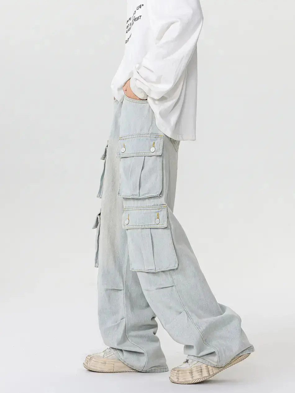 Japanese Brand Retro straight leg wide leg pocket jeans Size US 32 / EU 48 - 3 Thumbnail