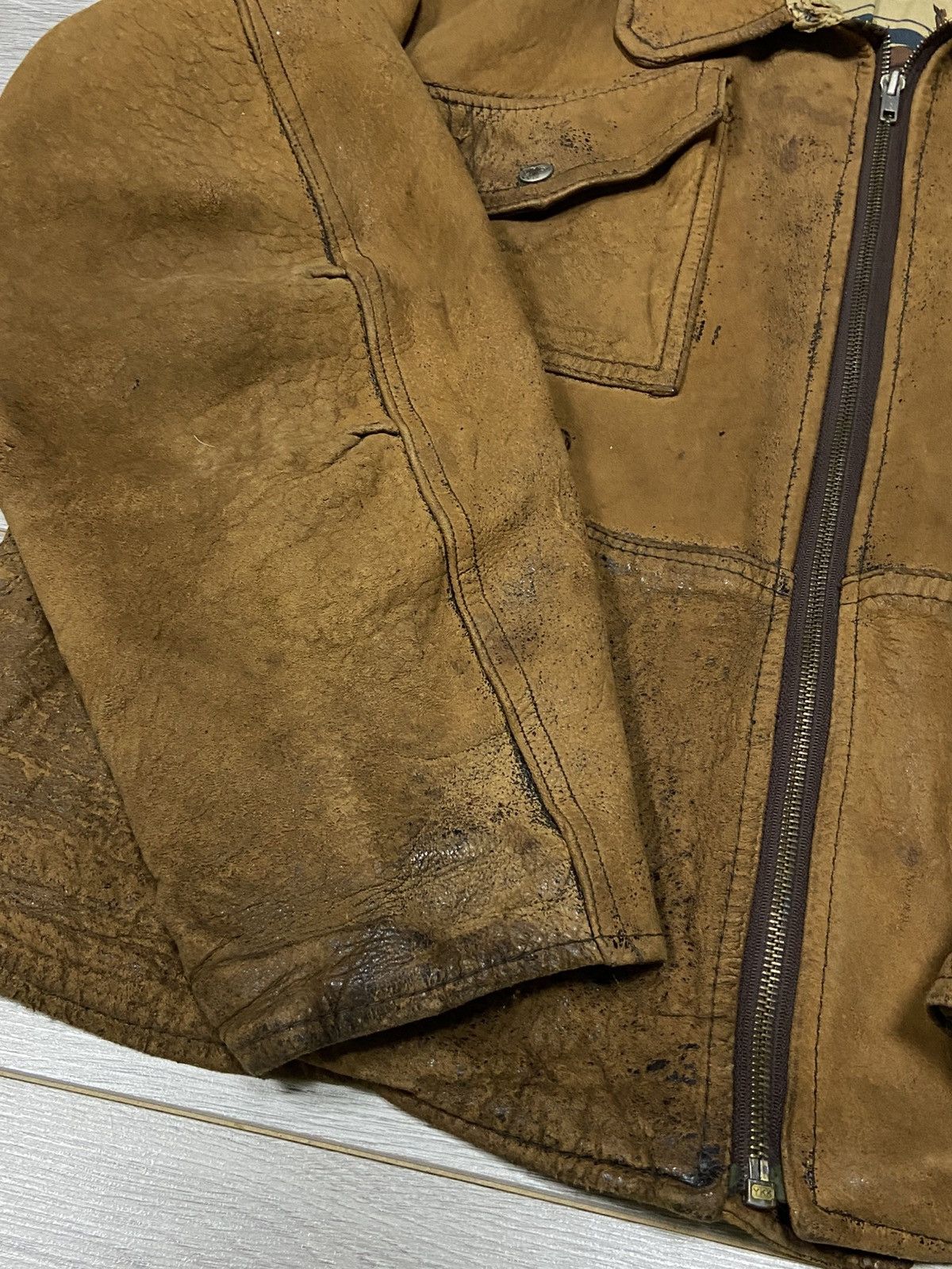 Chevignon Chevignon vintage leather worn distressed leather jacket fly Size US XL / EU 56 / 4 - 14 Thumbnail