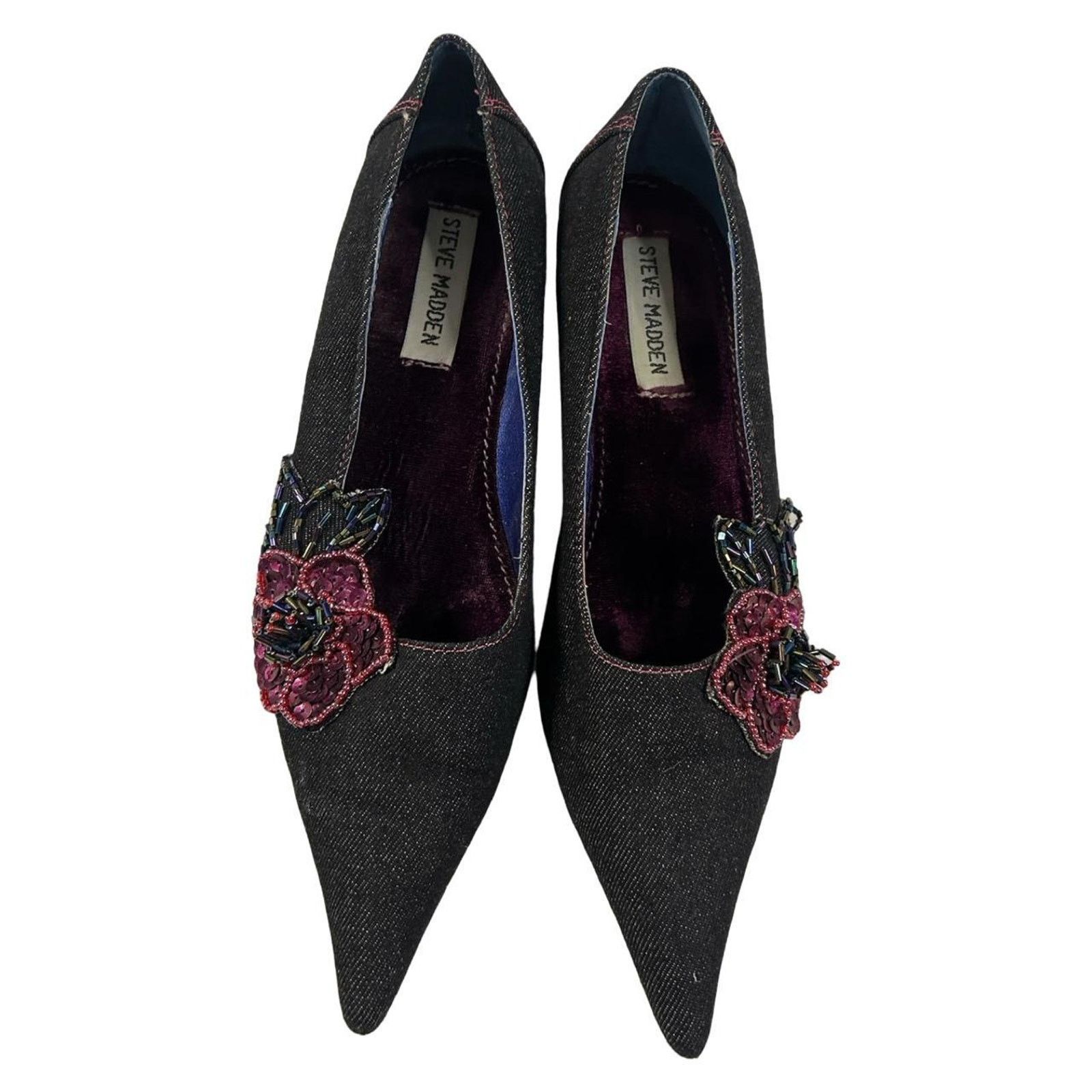 Steve Madden Y2k kitten heels Steve Madden point toe beaded sz 6 Size US 6 / IT 36 - 2 Thumbnail