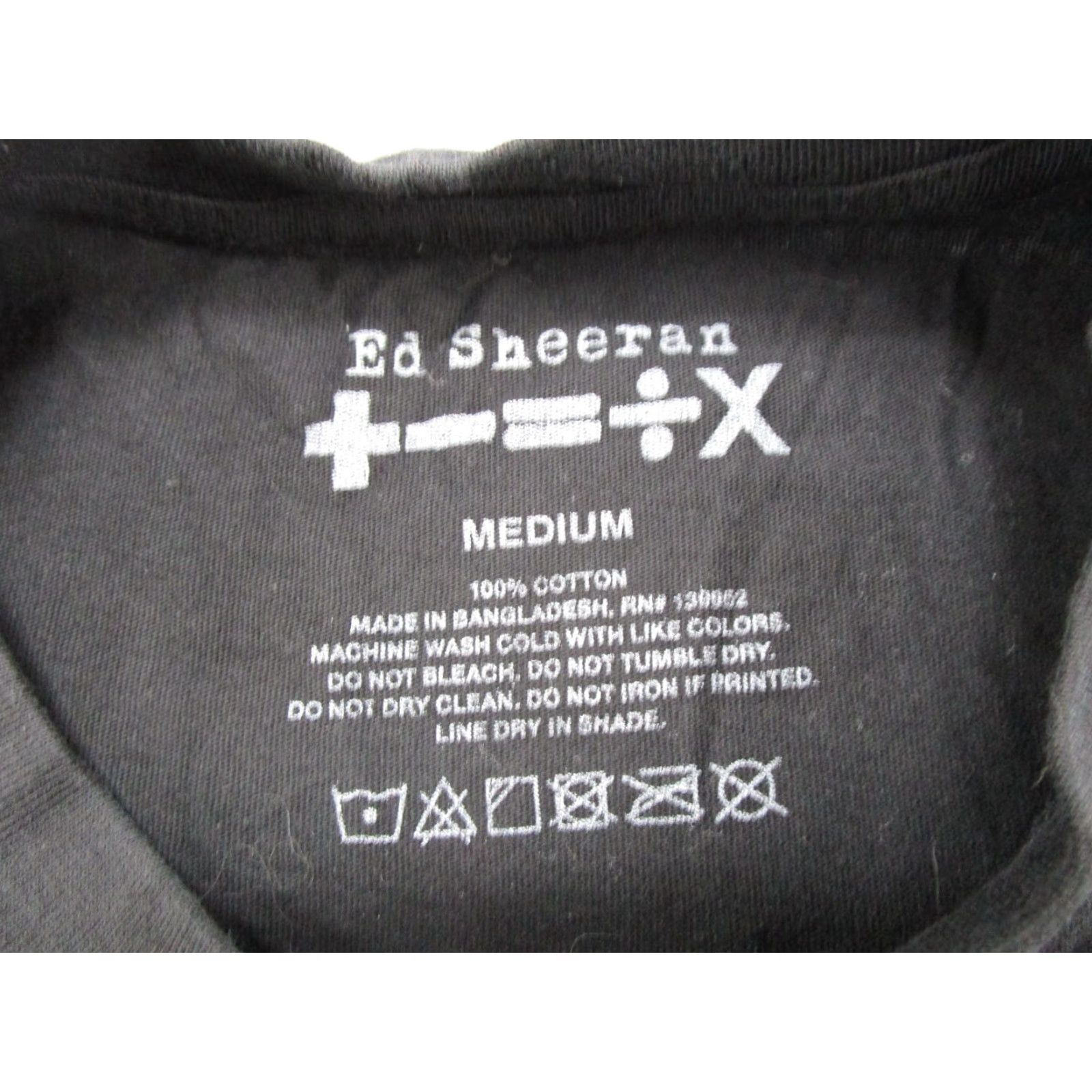 Vintage Ed Sheeran World Tour Concert Shirt M Black Cotton Short Sleeve Crew Neck Double-Sided Stadium Graphic Tee Men Size US M / EU 48-50 / 2 - 3 Thumbnail