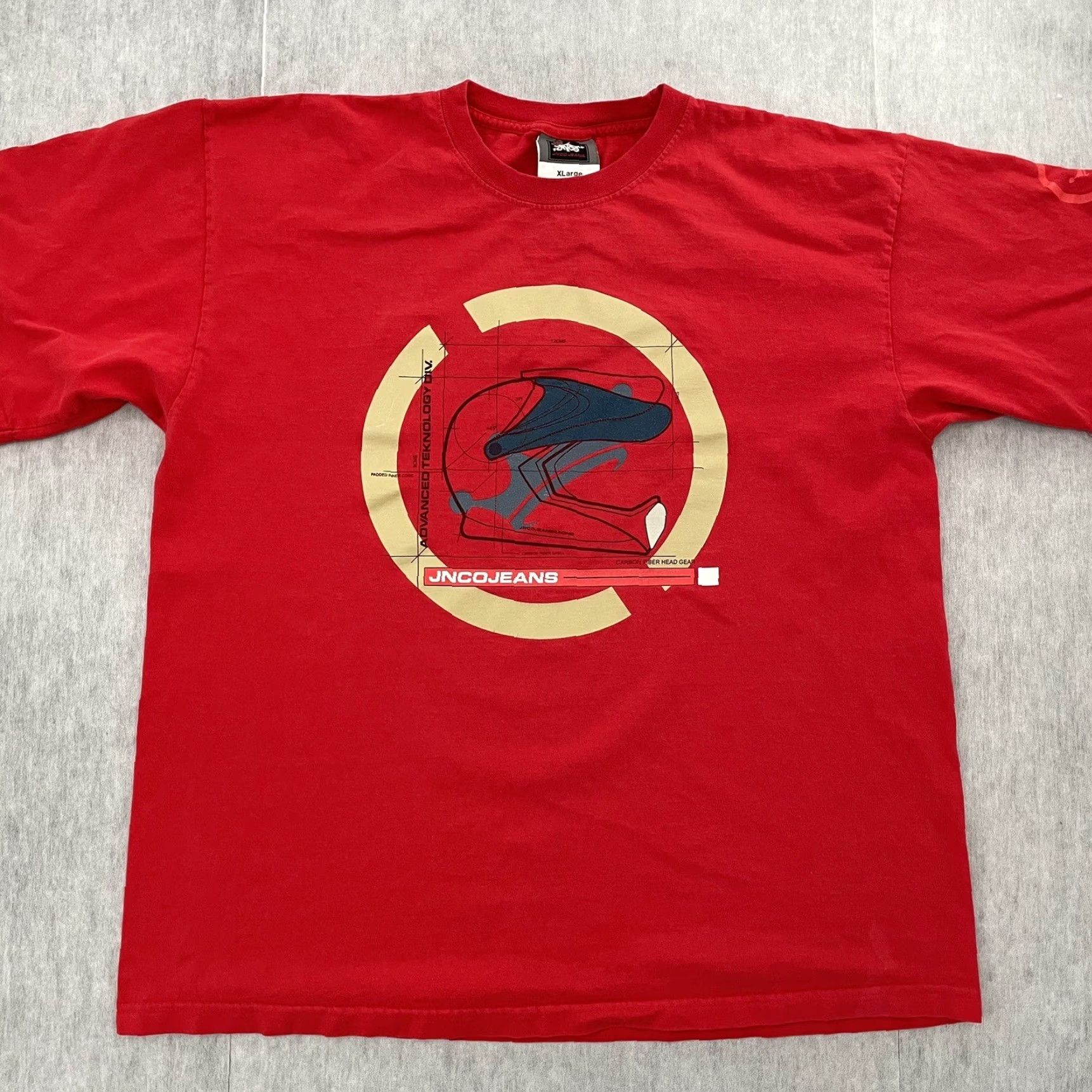 JNCO VINTAGE JNCO Mens T-Shirt Adult XL Red Cotton Short Sleeve Crew Neck 90s Motorcross Bike Crown Graphic Limited Edition Size US XL / EU 56 / 4 - 2 Thumbnail