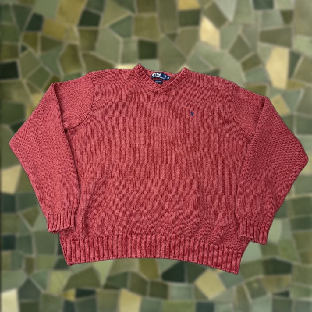 Polo Ralph Lauren VINTAGE Polo Ralph Lauren Sweater Shirt Mens XL Red V-Neck Knit Pullover 90s Polo Ralph Lauren 90s Mens XL Red V-Neck Knit Sweater Size US XL / EU 56 / 4 - 1 Thumbnail