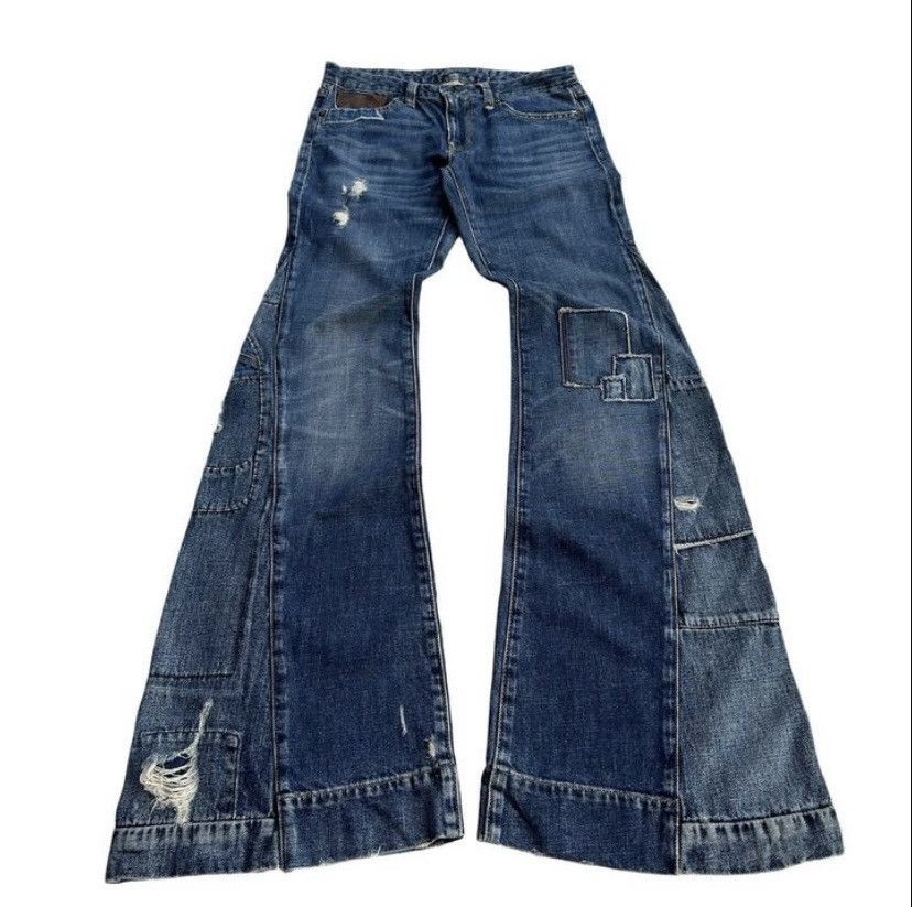 If Six Was Nine × Japanese Brand × Le Grande Bleu (L.G.B.) 💥Rare💥 Flare Ralph Lauren Patch Work Jeans Size US 28 / EU 44 - 3 Thumbnail