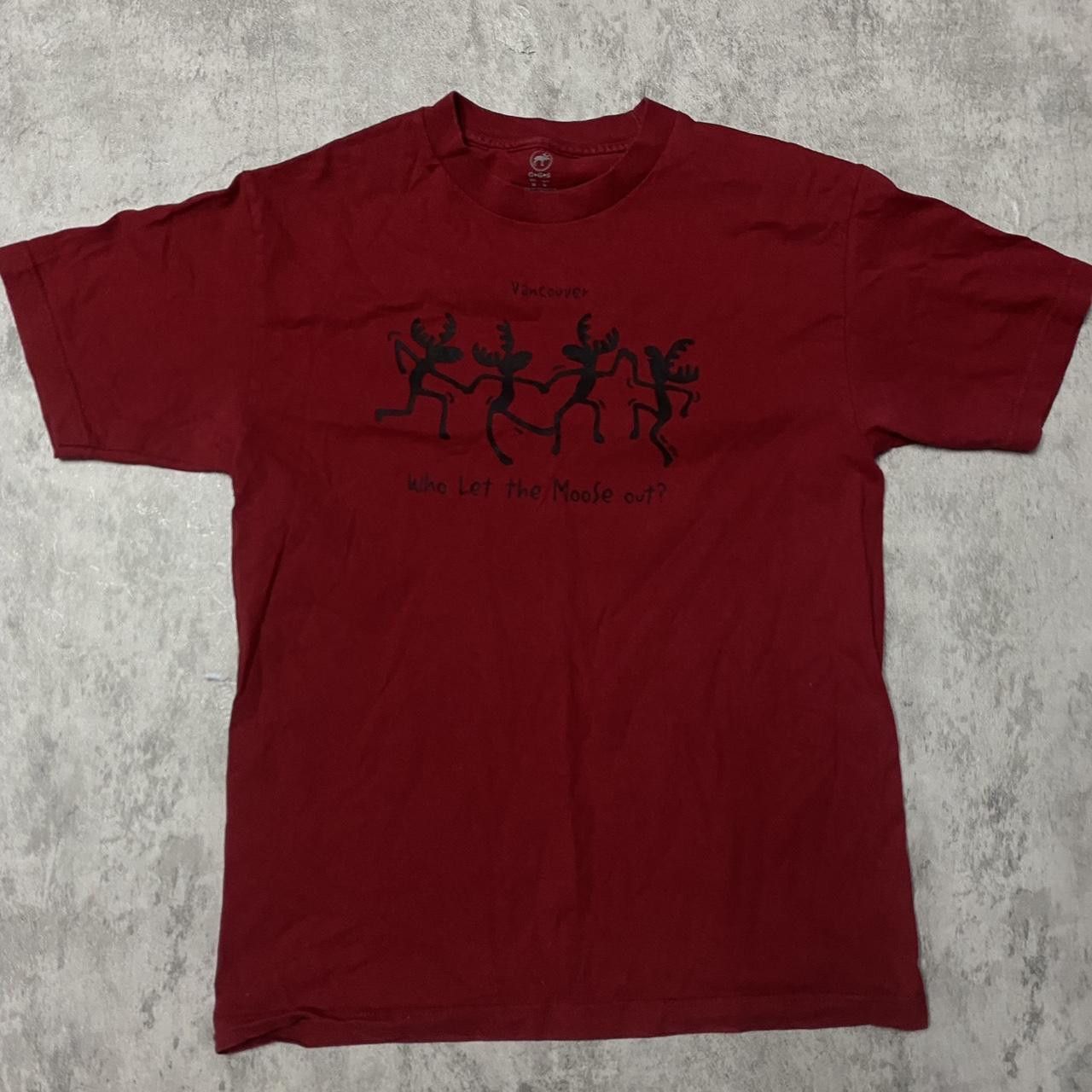 Other Red vintage 90s graphic tee with a humorous Size US M / EU 48-50 / 2 - 1 Thumbnail