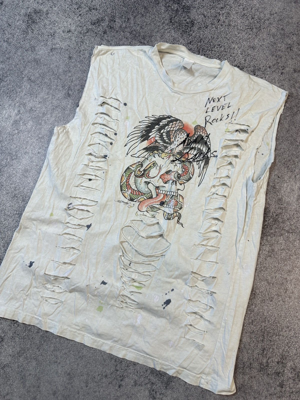 Christian Audigier × Ed Hardy Y2K Ed Hardy Christian Audigier Logo T-shirt Avant Garde Vtg Size US L / EU 52-54 / 3 - 2 Thumbnail