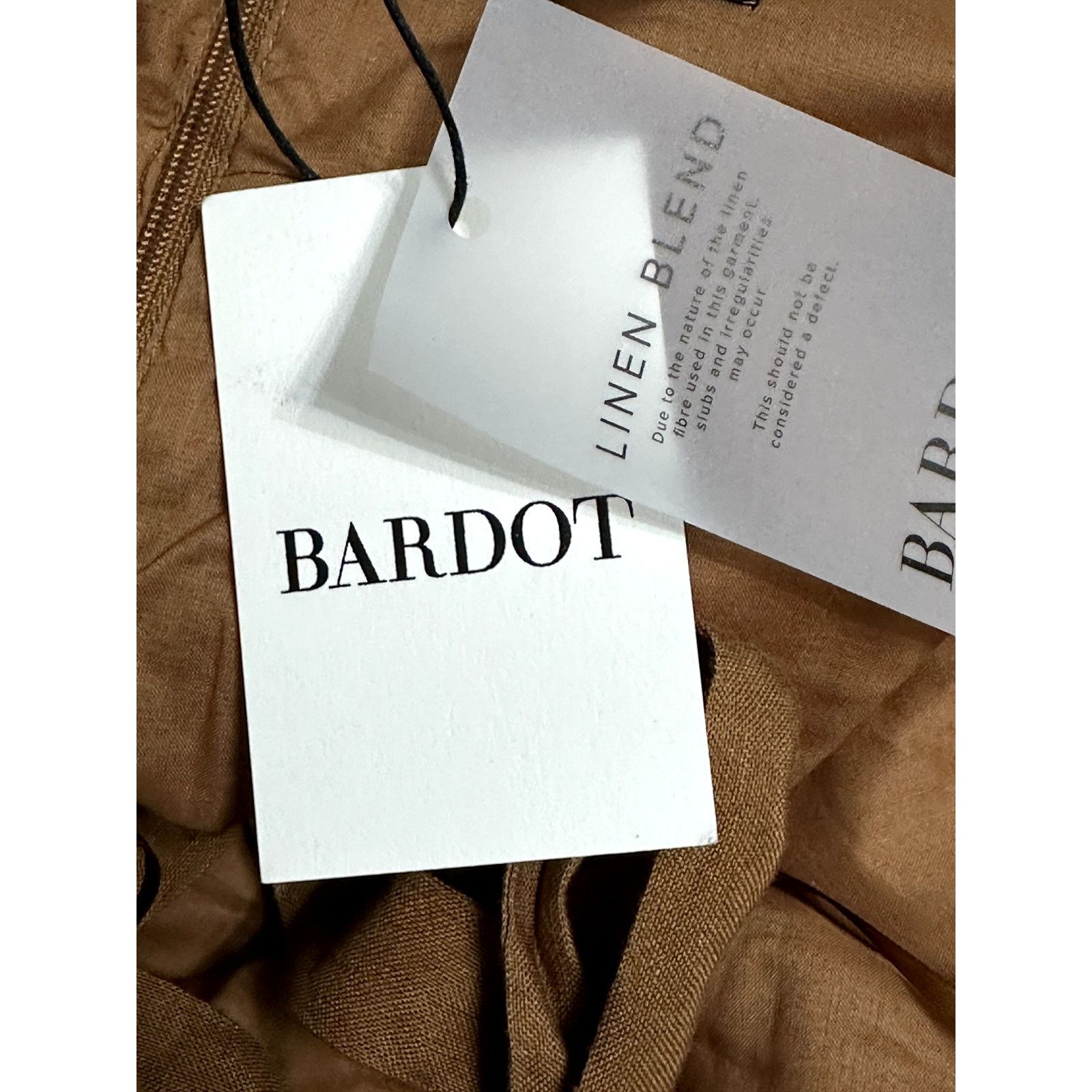 Other Bardot Mini Dress Linen Goddess Halter Backless Brown M NWT Size M / US 6-8 / IT 42-44 - 8 Thumbnail
