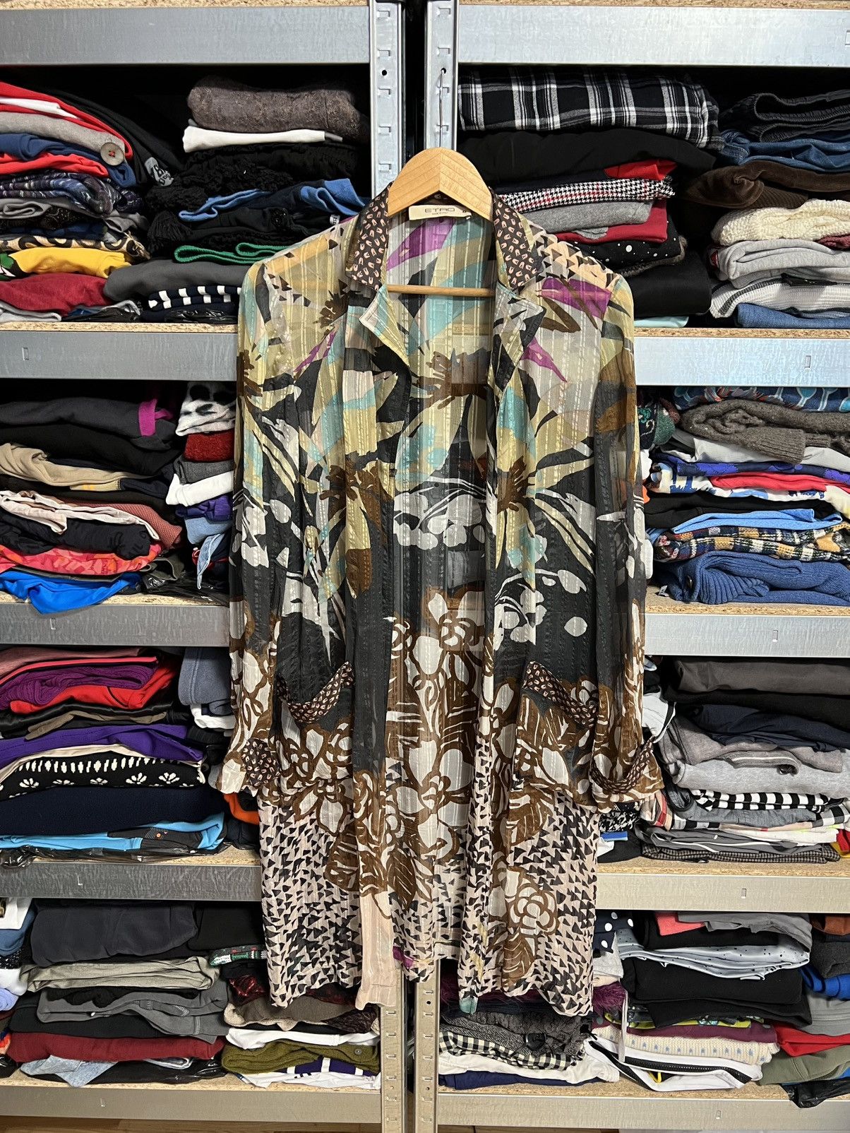 Etro Etro Silk Sheer Long Kimono Duster Floral Print Mesh Dress Size M / US 6-8 / IT 42-44 - 2 Thumbnail