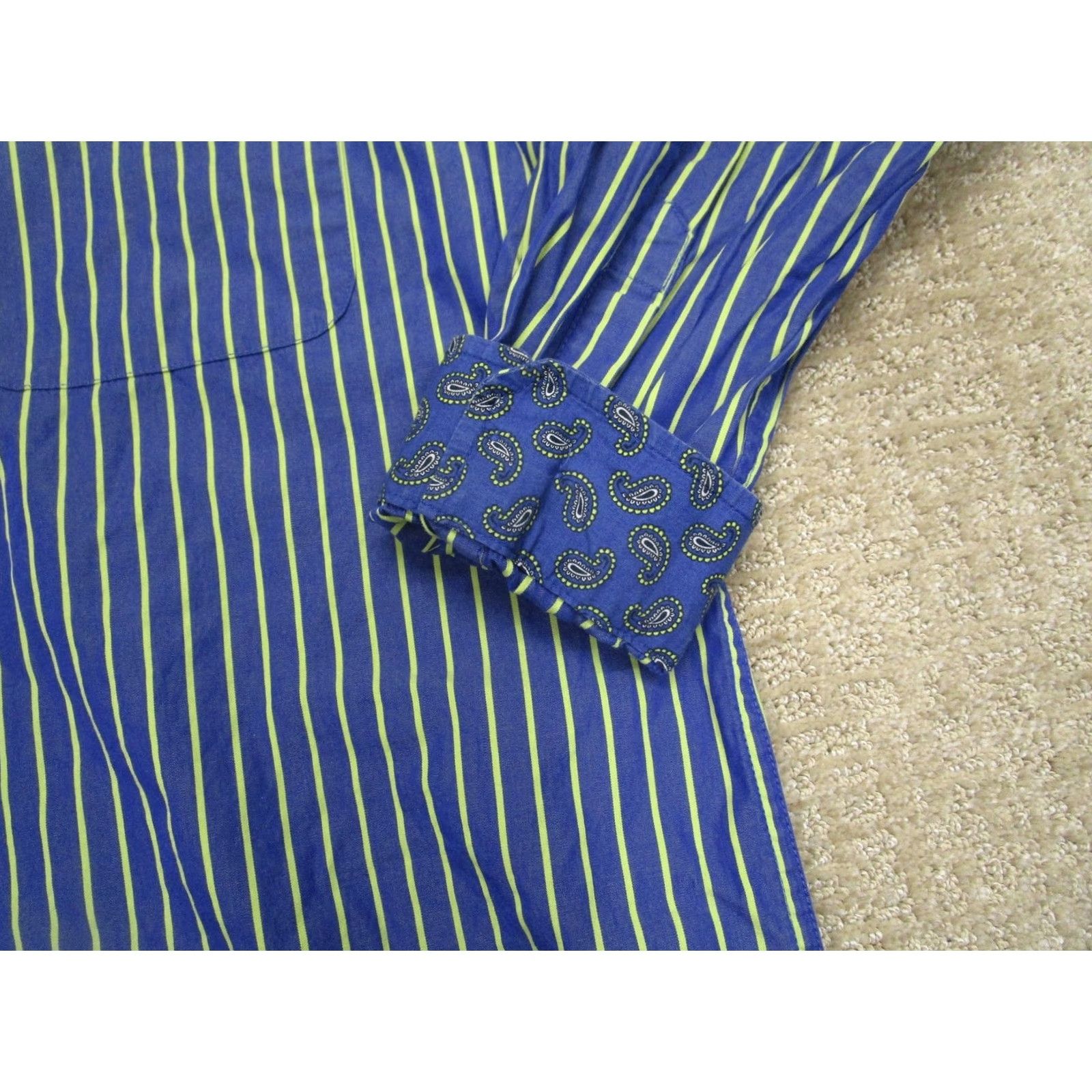 Vintage Cinch Shirt Mens Large Blue Striped Button-Down Western Paisley Embroidered Cuffs - Casual Dress Shirt Size US L / EU 52-54 / 3 - 3 Thumbnail