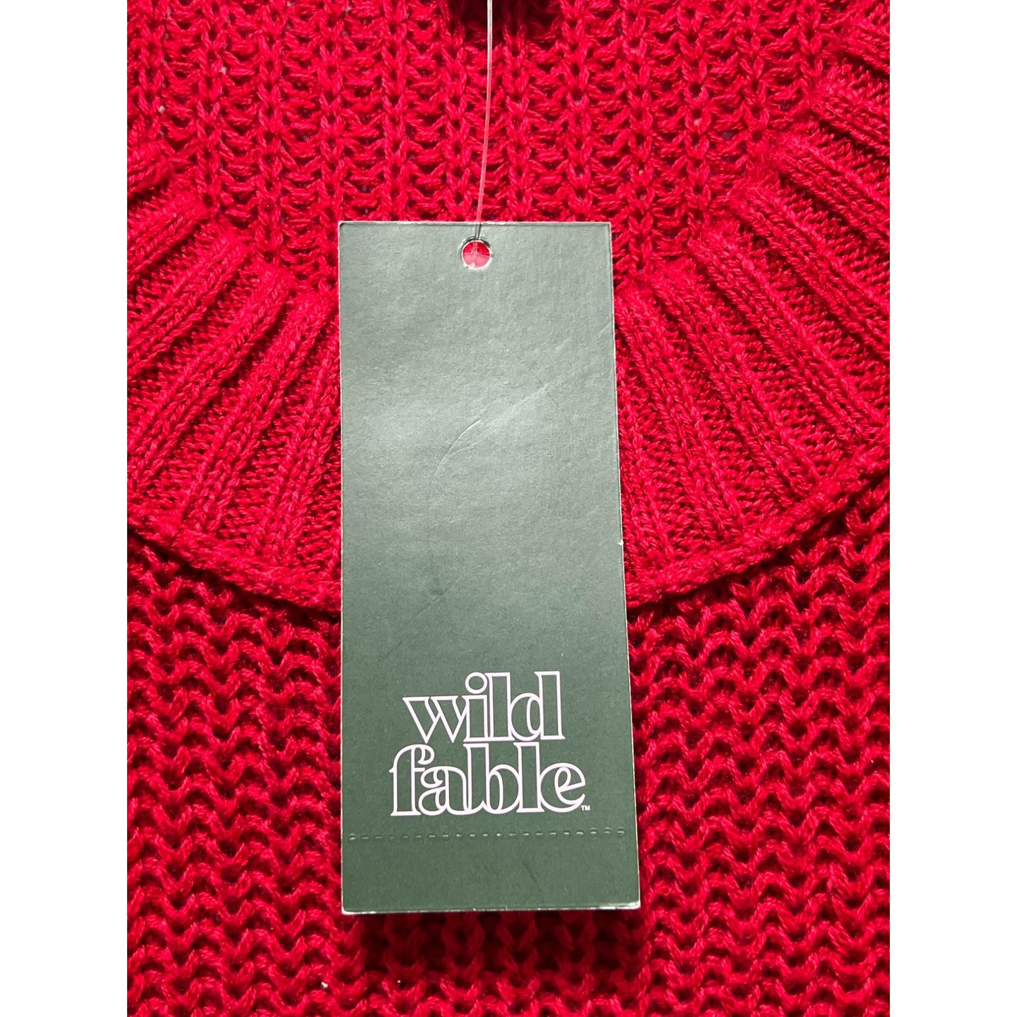 Other Wild Fable - Women's Cropped Long Sleeve Sweater - Red - Ext Size XS / US 0-2 / IT 36-38 - 14 Thumbnail