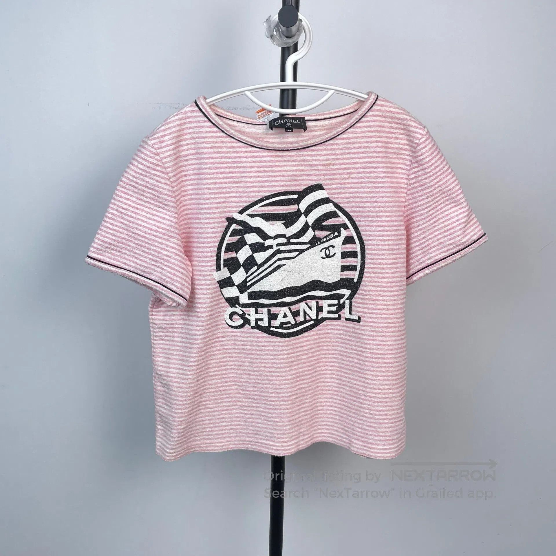 Chanel Chanel Pink Striped T-Shirt| Size XS / US 0-2 / IT 36-38 - 1 Thumbnail