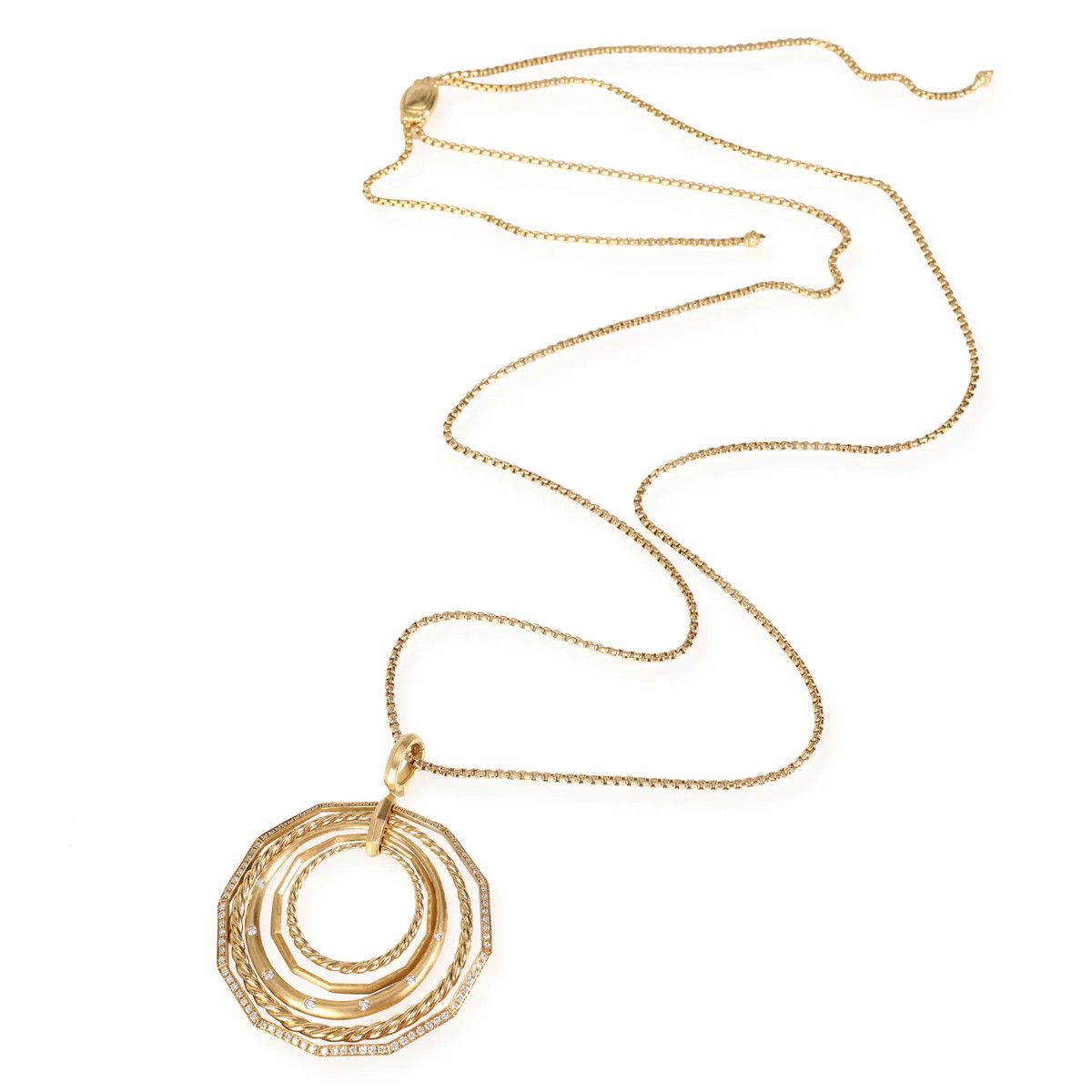 David Yurman oc11z0925 Size: OS / Stax Diamond Circle Necklace in Gold Size ONE SIZE - 2 Thumbnail