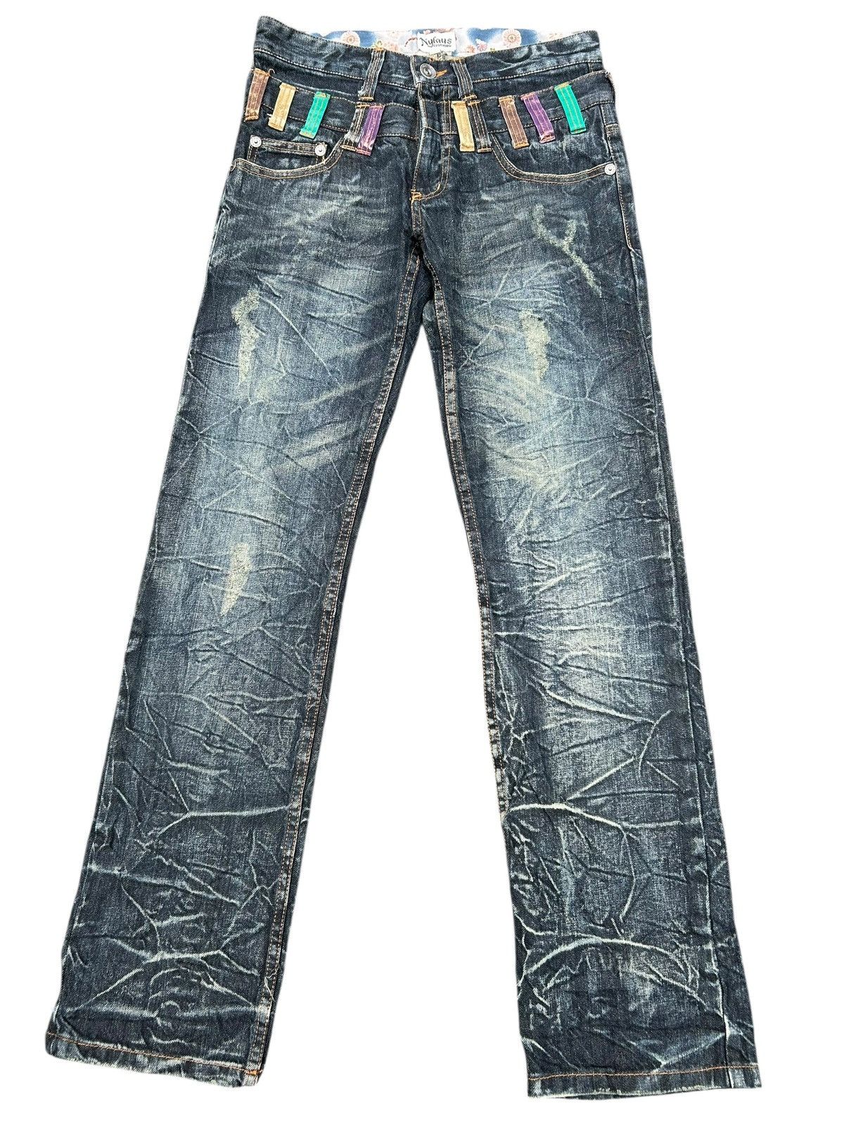 Kapital Nylaus Double Waist Japanese Punk Bondage Style Denim Jeans Size US 30 / EU 46 - 3 Thumbnail