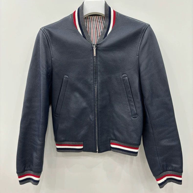 Thom Browne Thom Browne Pure color leather baseball uniform Size US XS / EU 42 / 0 - 1 Thumbnail