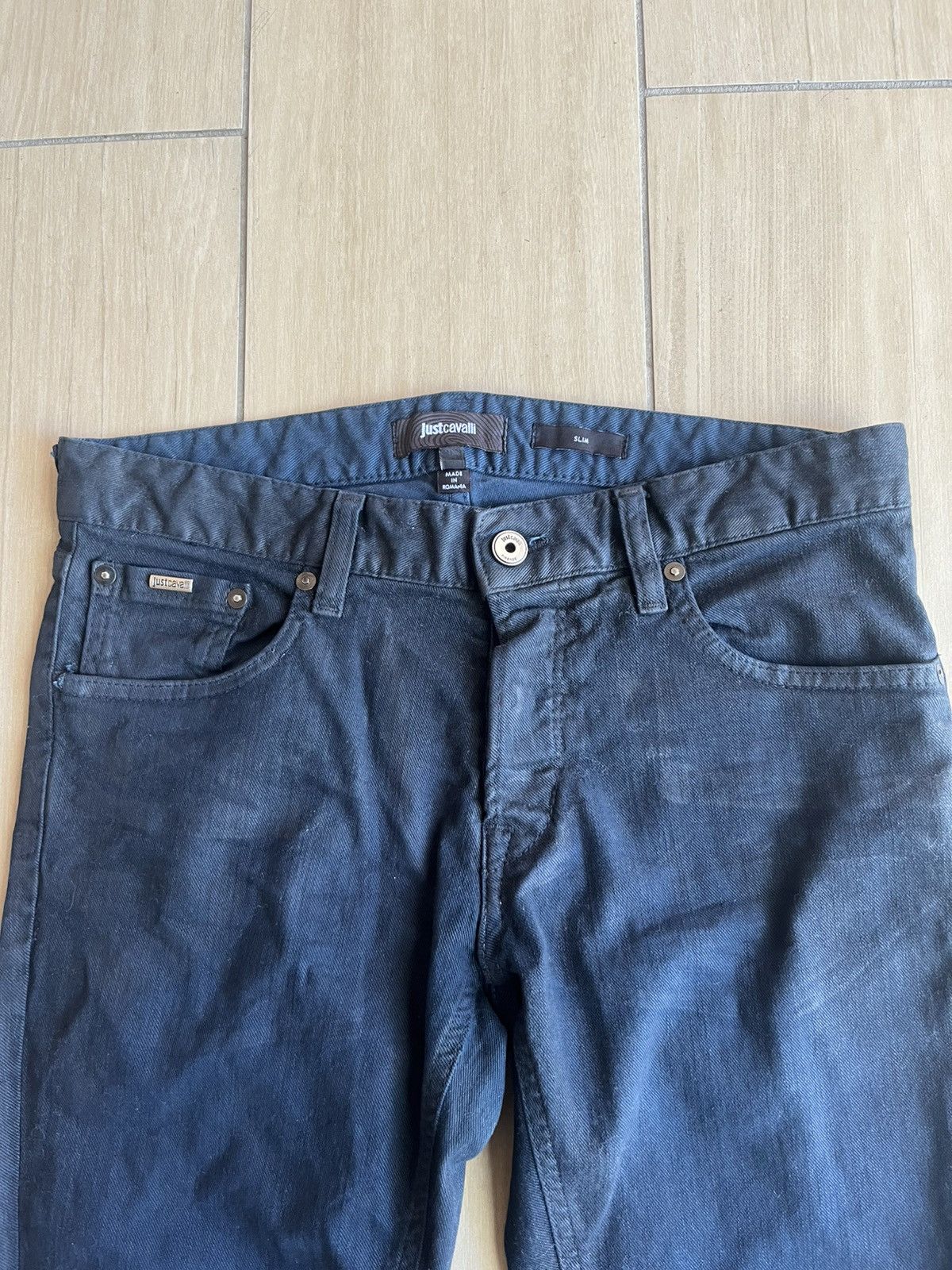 Just Cavalli Just Cavalli Waxed Skinny Jeans Size US 31 - 2 Thumbnail